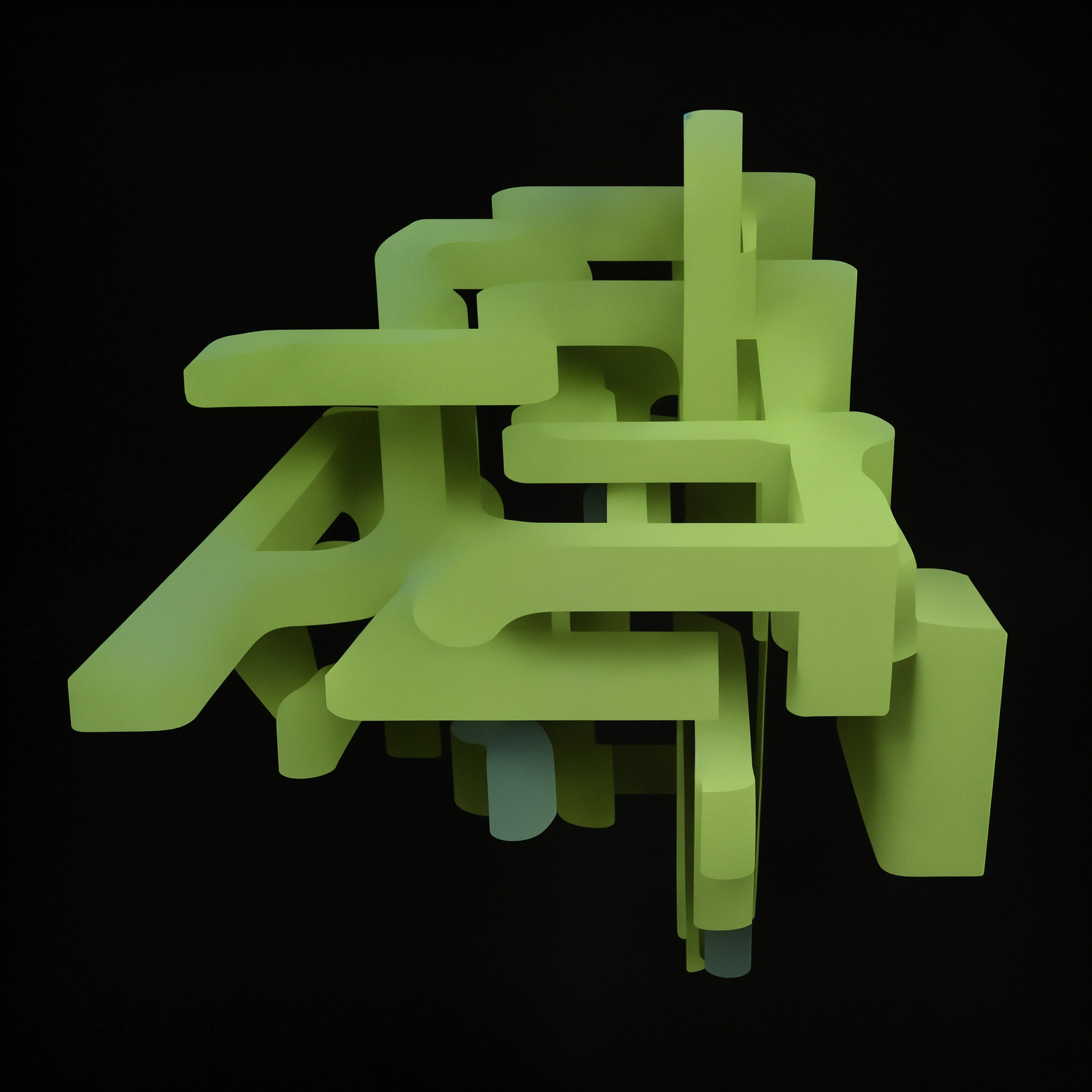 Materia Mania is a collection of abstract, AI generated forms set against a solid black background. The goal of this project was to highlight the emergent and chaotic nature of diffusion models by reinforcing their tendency to create artifacting shapes and textures.