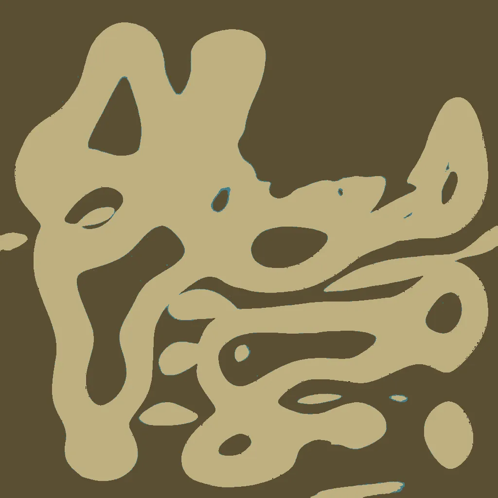 This series is part AI, part human analog art, and part human digital art. Pieces are generated using a neural generative model (AI) trained on the artist's physical sketchbook. Generations are re-rendered in a variety of palettes. The physical sketchbook had sketches, doodles, paper cutting, mandalas, zentangles -- often with a brief hand-written description. Taking the confluence of human and machine further, the pieces are interpreted by an AI model.