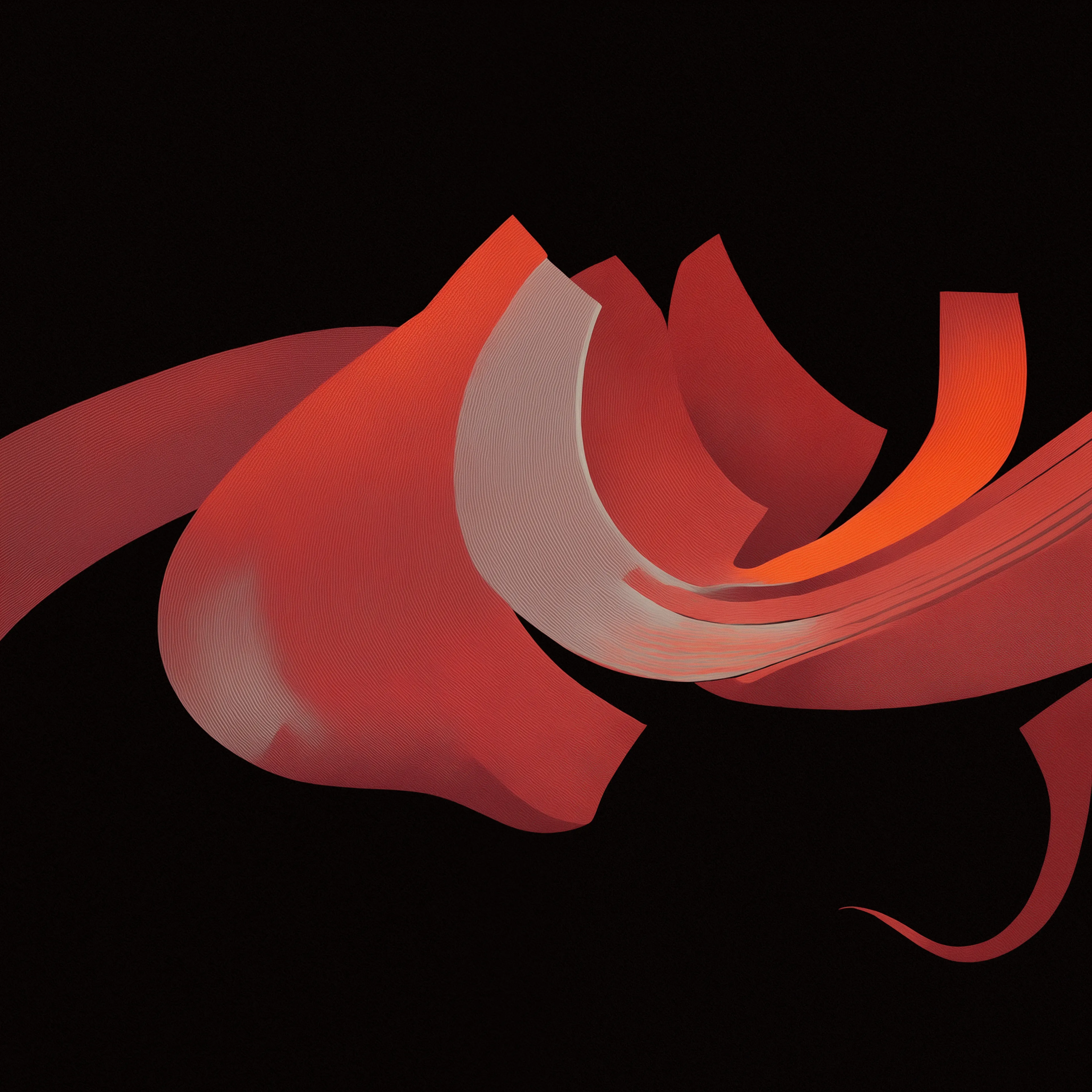 Materia Mania is a collection of abstract, AI generated forms set against a solid black background. The goal of this project was to highlight the emergent and chaotic nature of diffusion models by reinforcing their tendency to create artifacting shapes and textures.