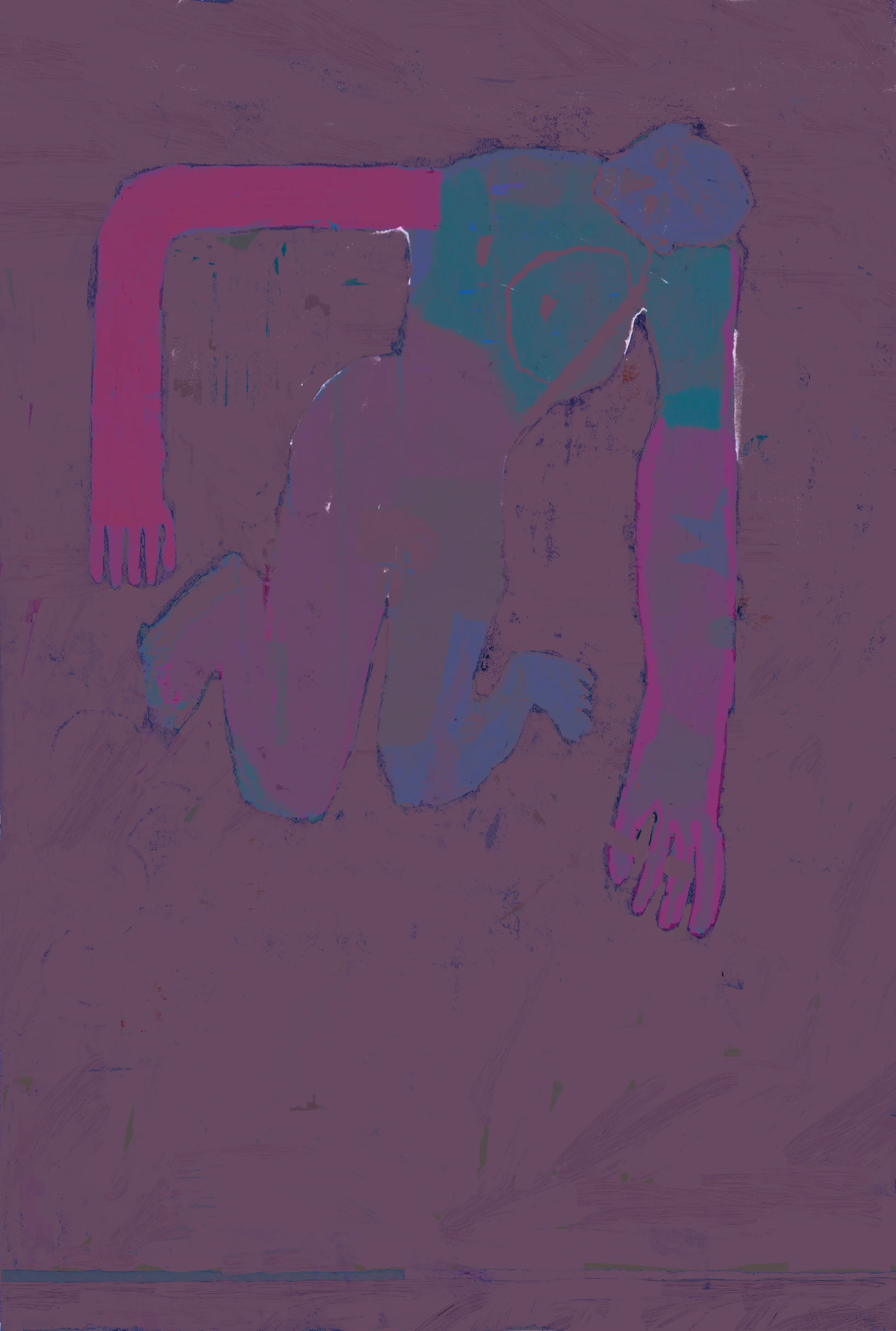 my dark skin started to turn purple; it hurts to move.

January 2024 
Digital Oil Painting, Procreate, Art Set 4, Art Rage Vitae