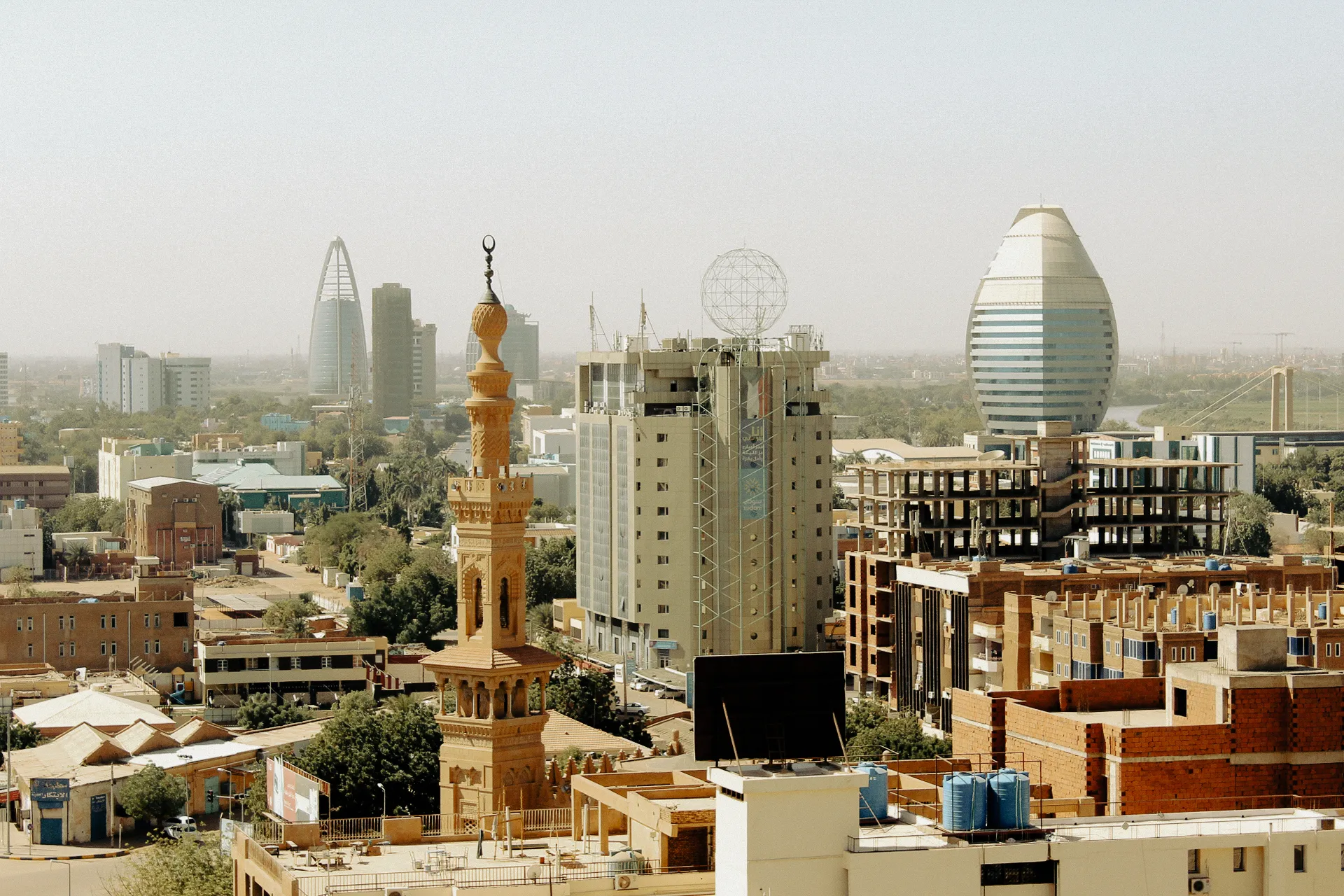 Cityscape of Khartoum, Sudan.

Taken in the summer of 2022 (pre-war).

All proceeds will go towards families in Sudan who need help escaping the brutality of the war.
Print available upon request.