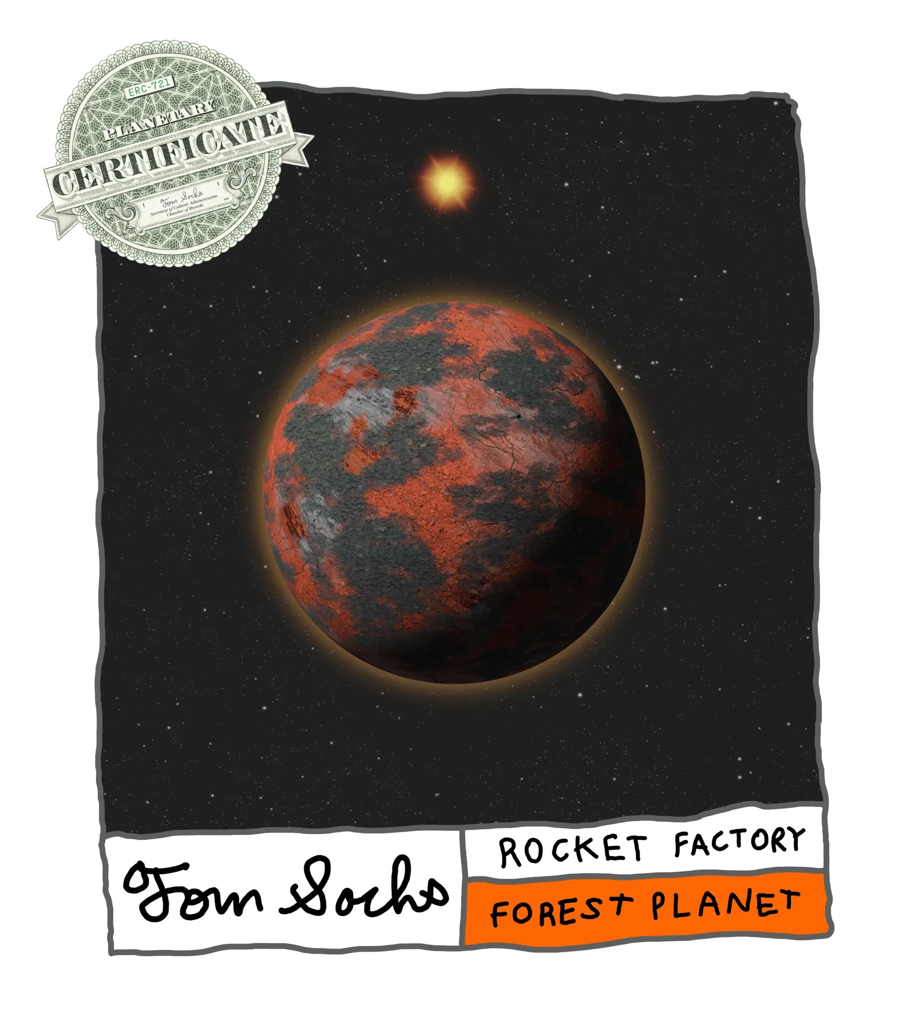 Final Frontier Planetary Certificates are a Collection of 1,000 unique hand-made generative worlds. 9 Unique Planetary Classifications are spread across 8 Galactic Zones containing 208 Star Systems.