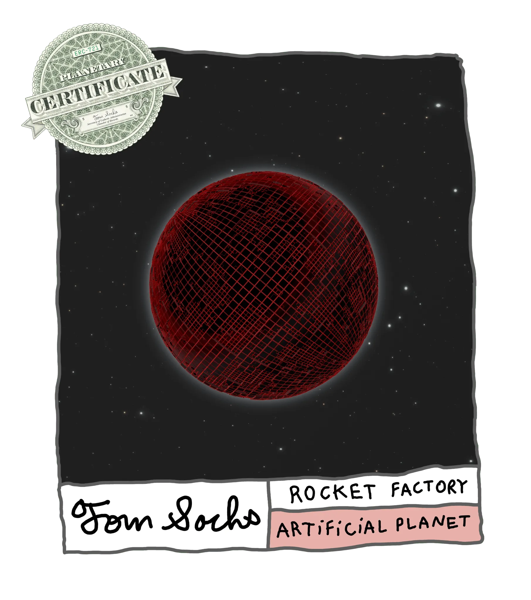 Final Frontier Planetary Certificates are a Collection of 1,000 unique hand-made generative worlds. 9 Unique Planetary Classifications are spread across 8 Galactic Zones containing 208 Star Systems.