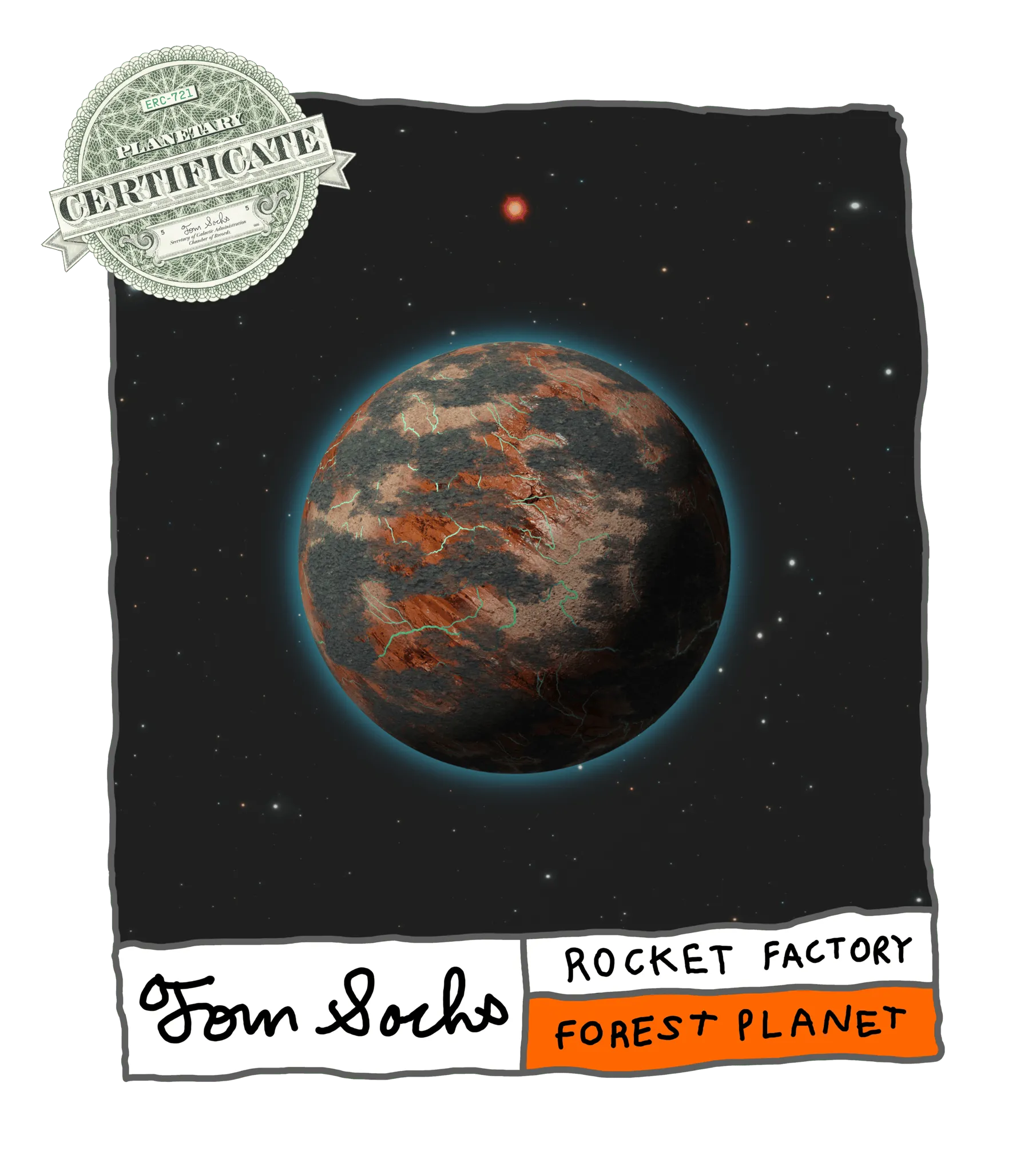 Final Frontier Planetary Certificates are a Collection of 1,000 unique hand-made generative worlds. 9 Unique Planetary Classifications are spread across 8 Galactic Zones containing 208 Star Systems.