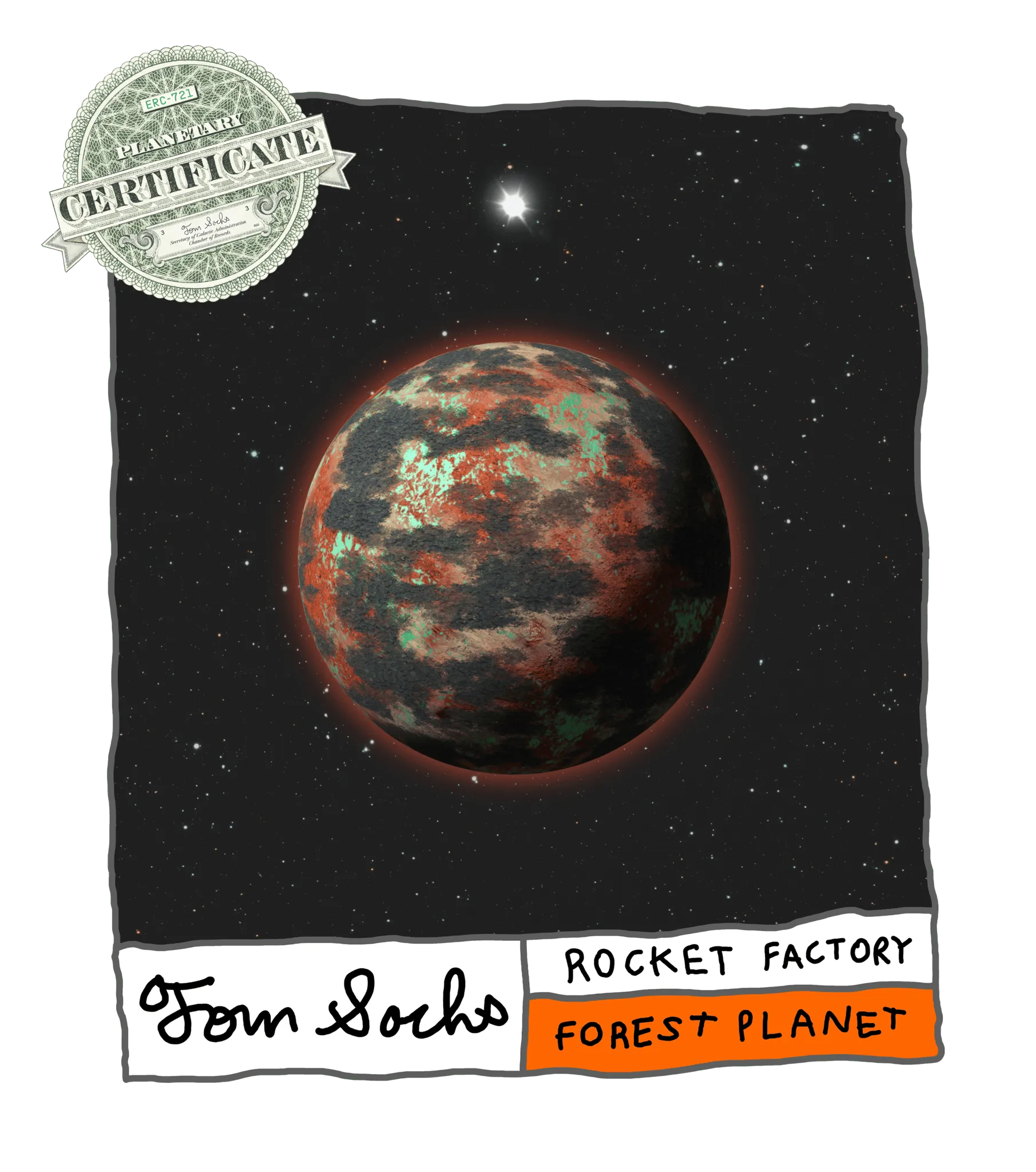 Final Frontier Planetary Certificates are a Collection of 1,000 unique hand-made generative worlds. 9 Unique Planetary Classifications are spread across 8 Galactic Zones containing 208 Star Systems.