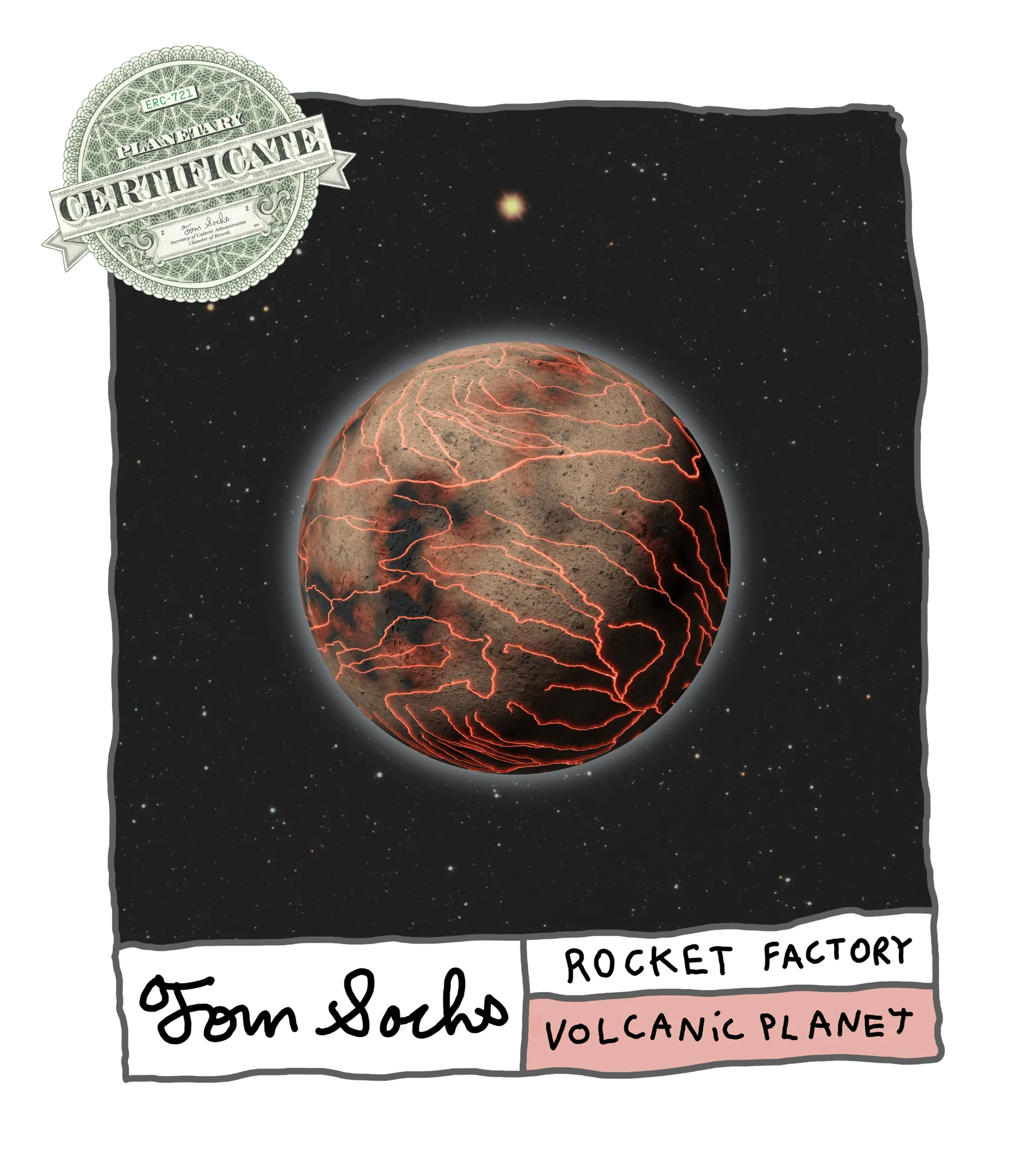 Final Frontier Planetary Certificates are a Collection of 1,000 unique hand-made generative worlds. 9 Unique Planetary Classifications are spread across 8 Galactic Zones containing 208 Star Systems.