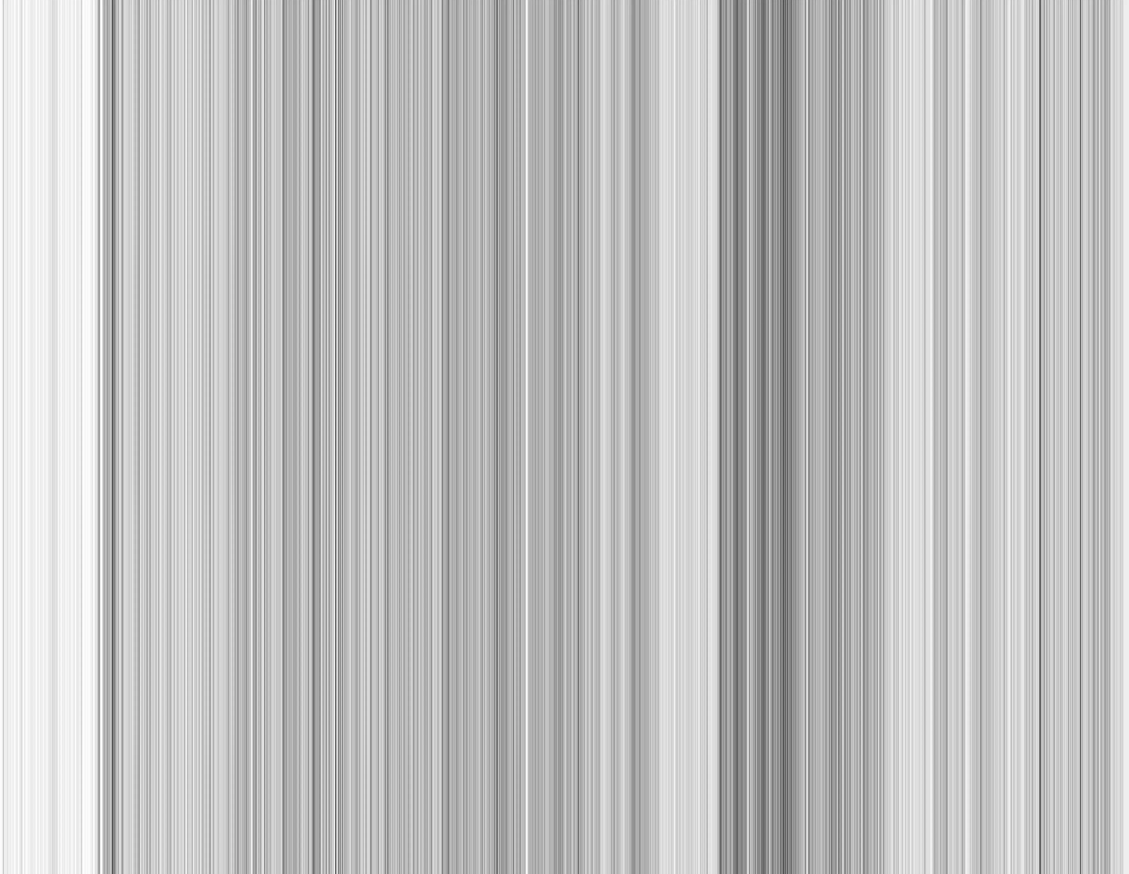 This piece is a representation of my daily activity levels, with each vertical line representing a day and the color indicating how much I walked. The black and white vertical lines create a sense of motion, capturing the rhythms of daily life.