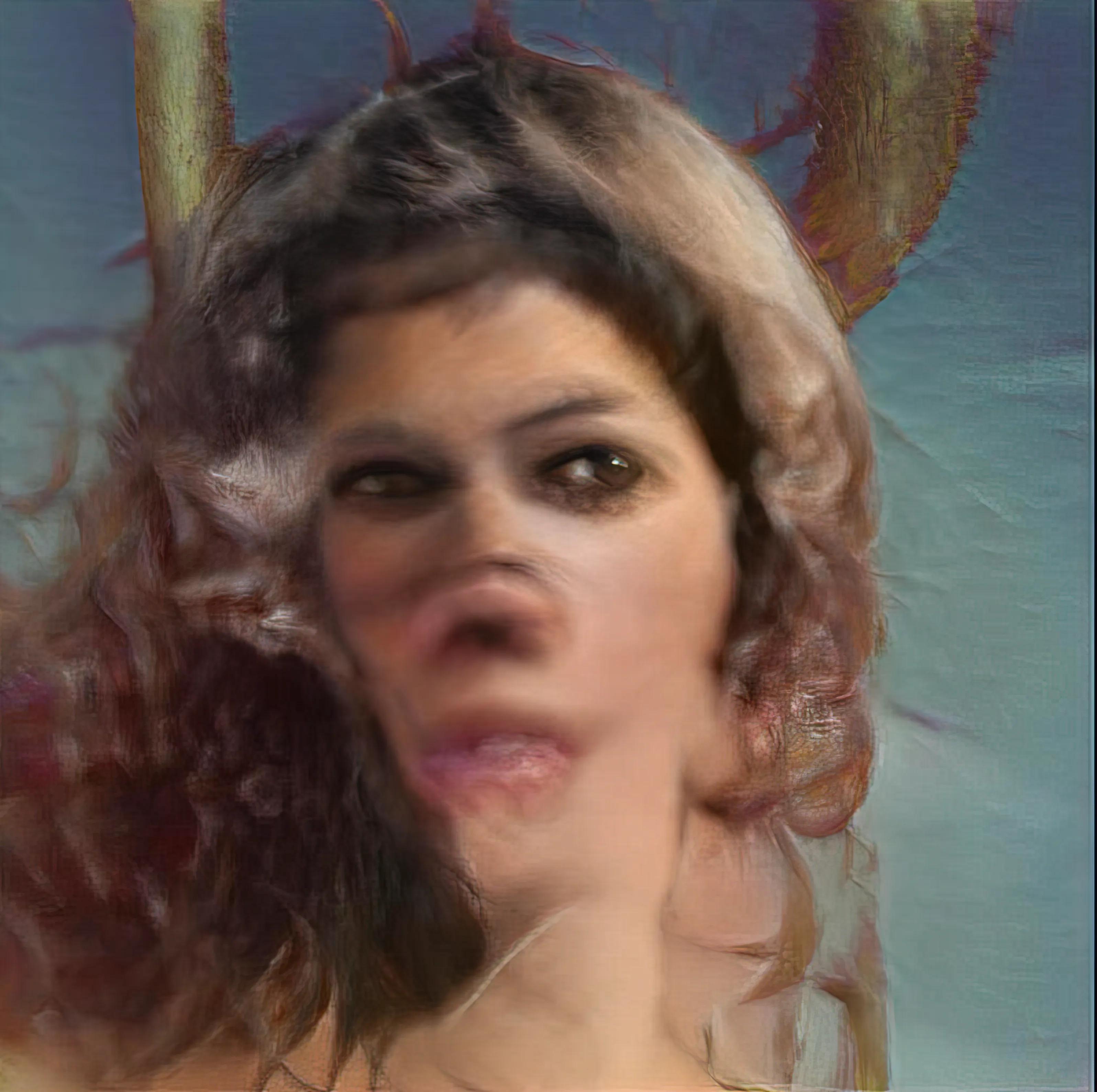 In “A Picture Can’t Take My Elan Vital,” Cibelle Cavalli Bastos writes a poem about the impossibility of capturing subjectivity in a portrait, then passes it to GPT2, an AI pre-trained language model, to complete it for them.
