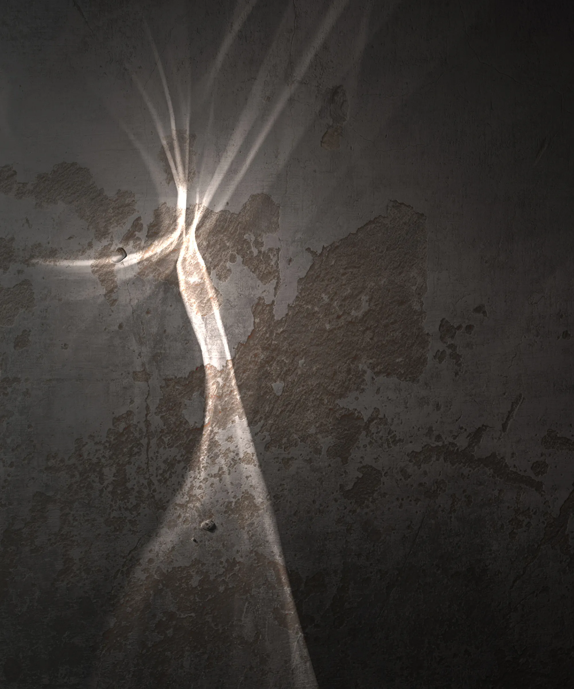 This artwork, generated through 3D software, represents a meticulous experimentation with the bending and deforming of light, the light deformed by a transparent object, and the emotional effects it provides. For this artwork, I reduced objects and volumes to the minimum possible, and let the light to be protagonist. Light is distorted, refracted and bent, and this deformed version of light interacts with the space around- revealing it and some sense also deforming it.

NFT resolution: 2000 x 2400 pixels
Signed physical print: 100 x 120 cm (39,3 x 47,2 inch). Claimable by the NFT holder. Contact the artist for more information.