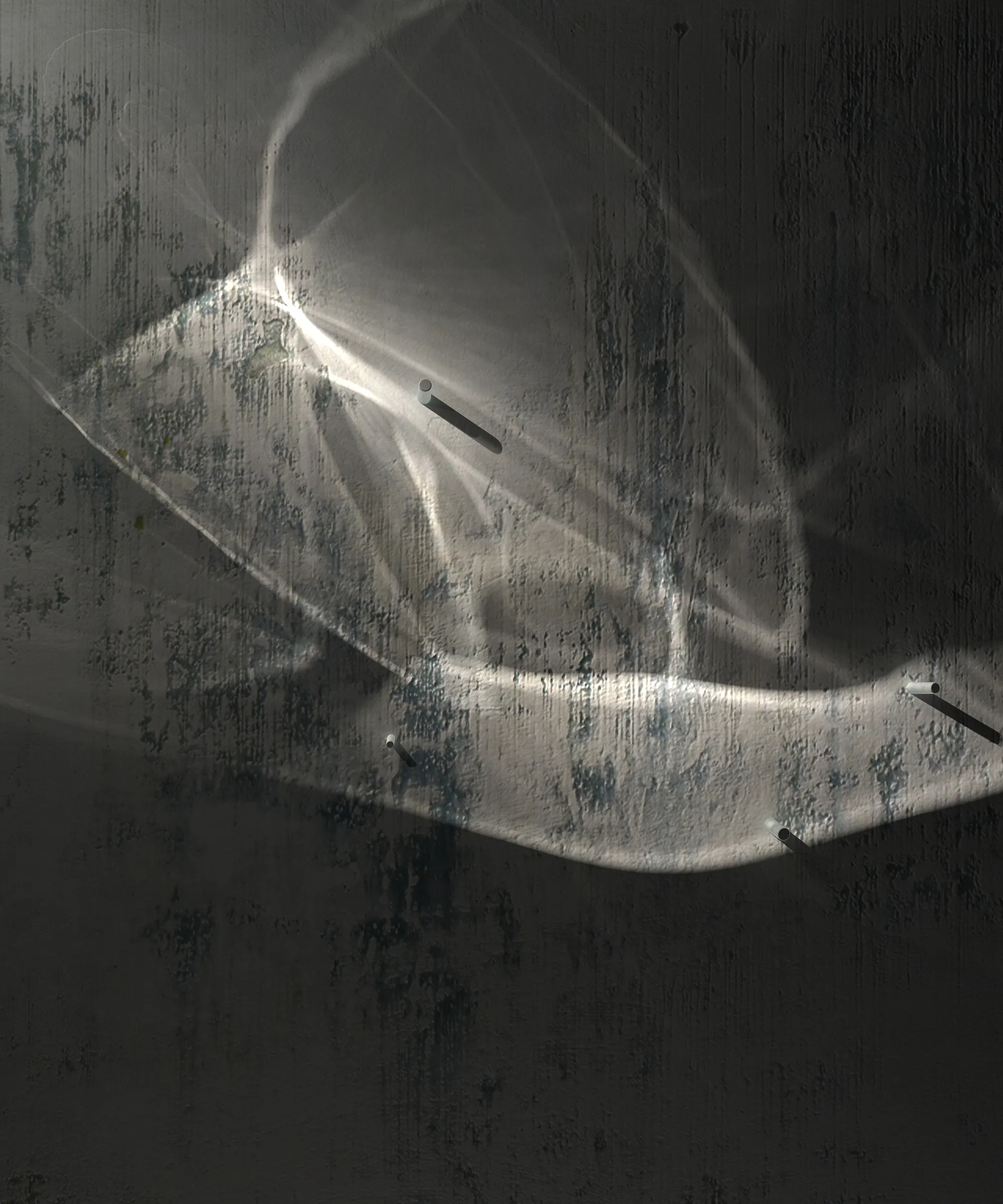 This artwork, generated through 3D software, represents a meticulous experimentation with the bending and deforming of light, the light deformed by a transparent object, and the emotional effects it provides. For this artwork, I reduced objects and volumes to the minimum possible, and let the light to be protagonist. Light is distorted, refracted and bent, and this deformed version of light interacts with the space around revealing it and some sense also deforming it.

NFT resolution: 2000 x 2400 pixels
Signed physical print: 100 x 120 cm (39,3 x 47,2 inch). Claimable by the NFT holder. Contact the artist for more information.