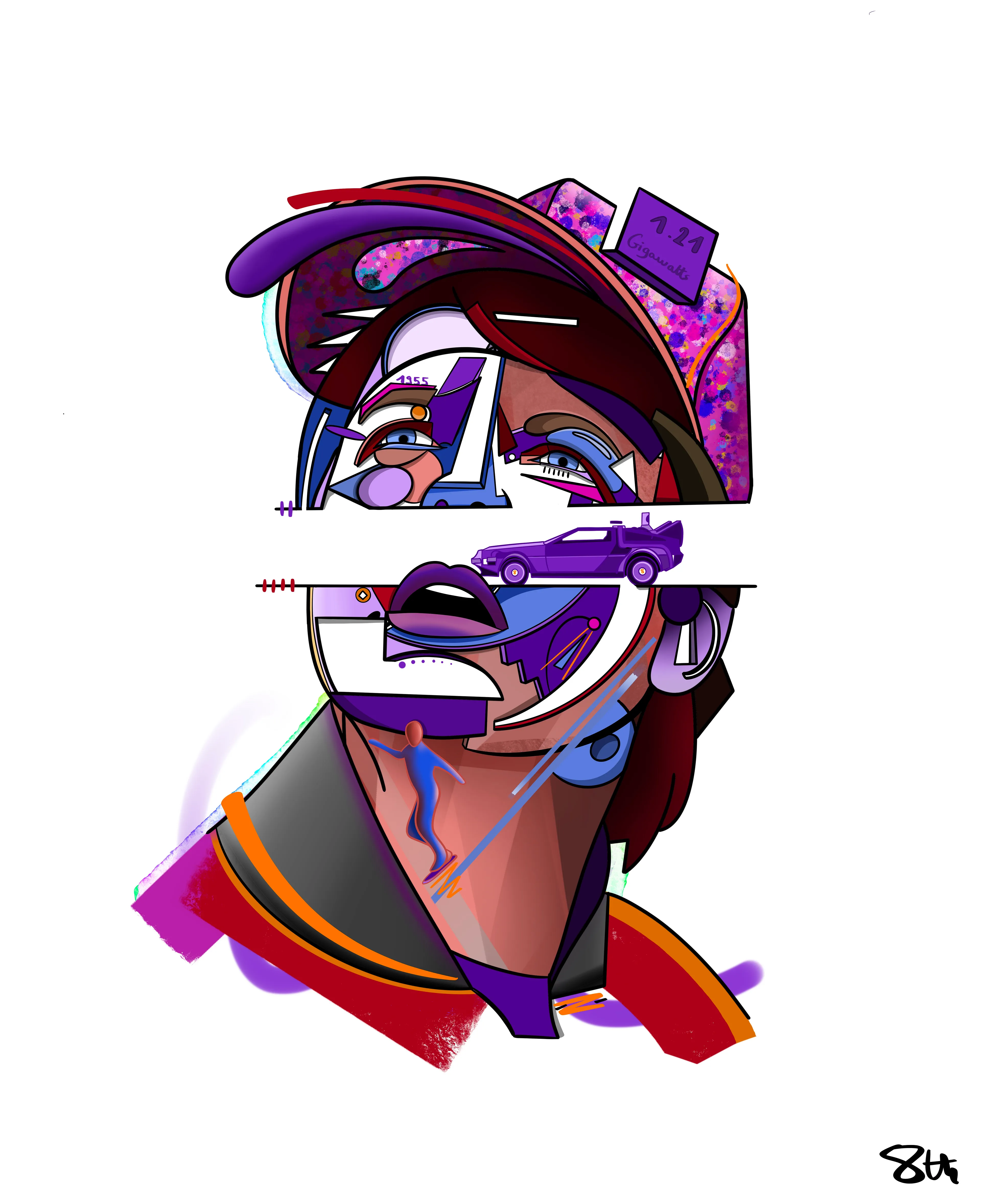 Geo portrait of Marty Mcfly - Back to the future