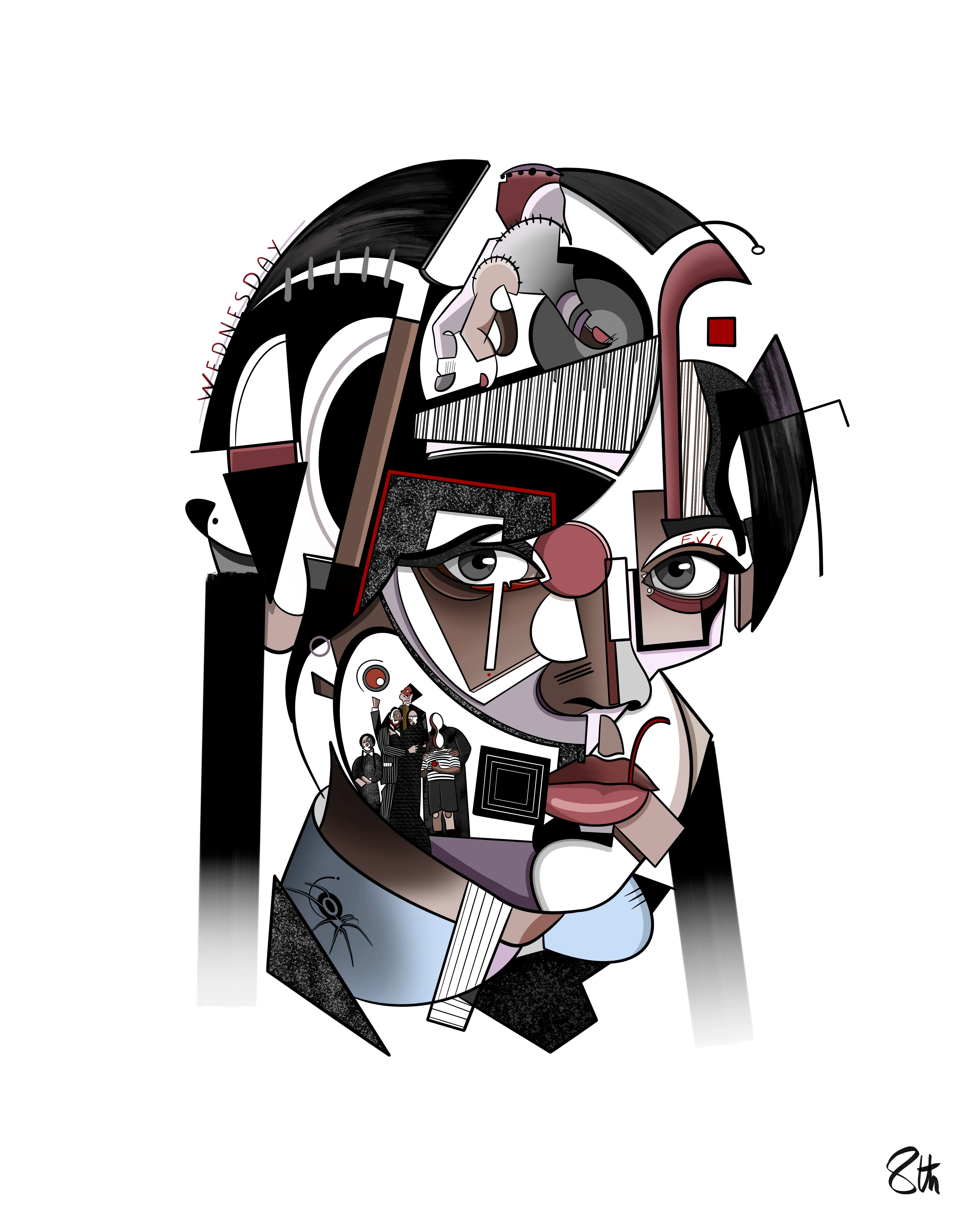 Geo portrait of wednesday addams