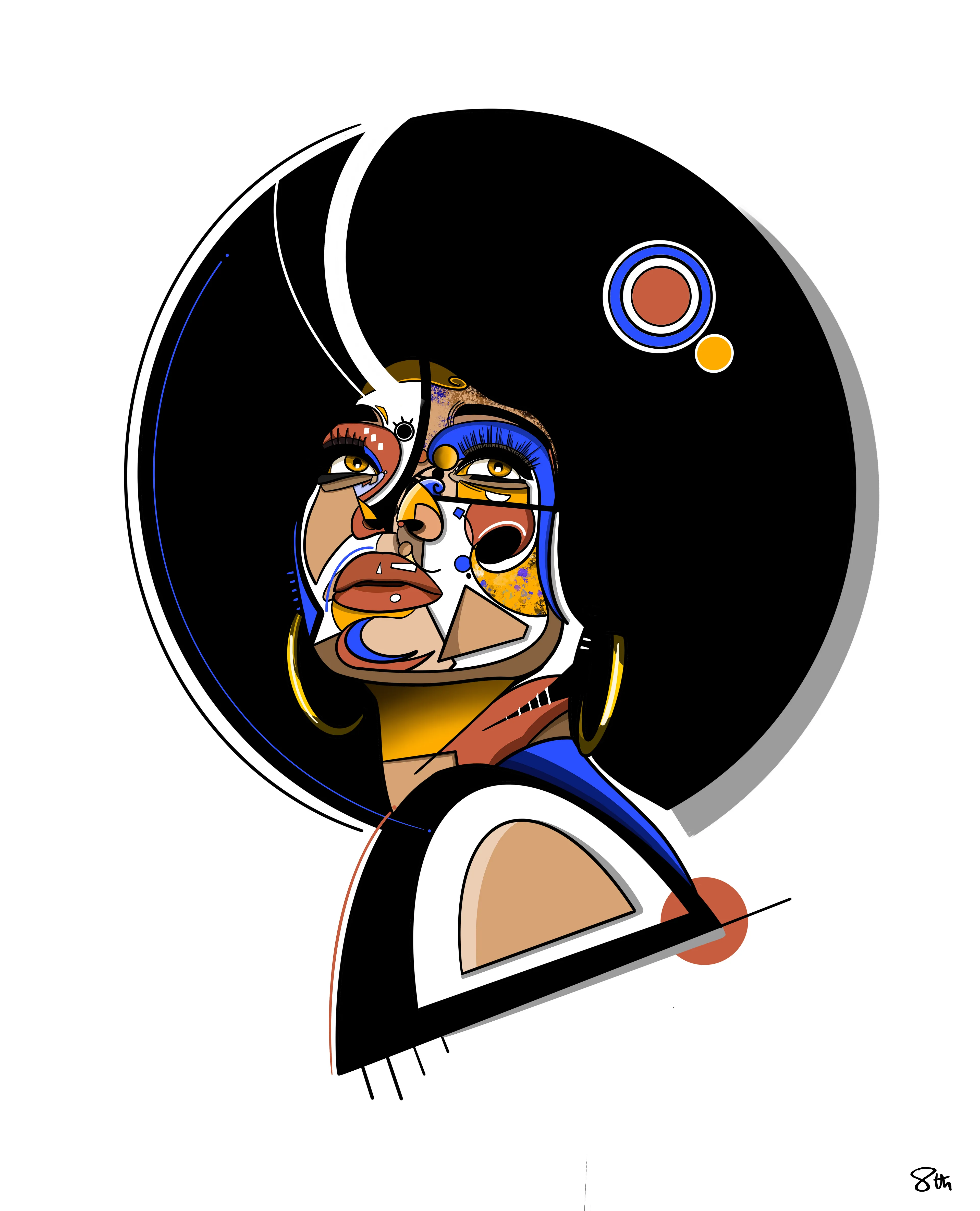 Geo portrait of the american singer, diana ross