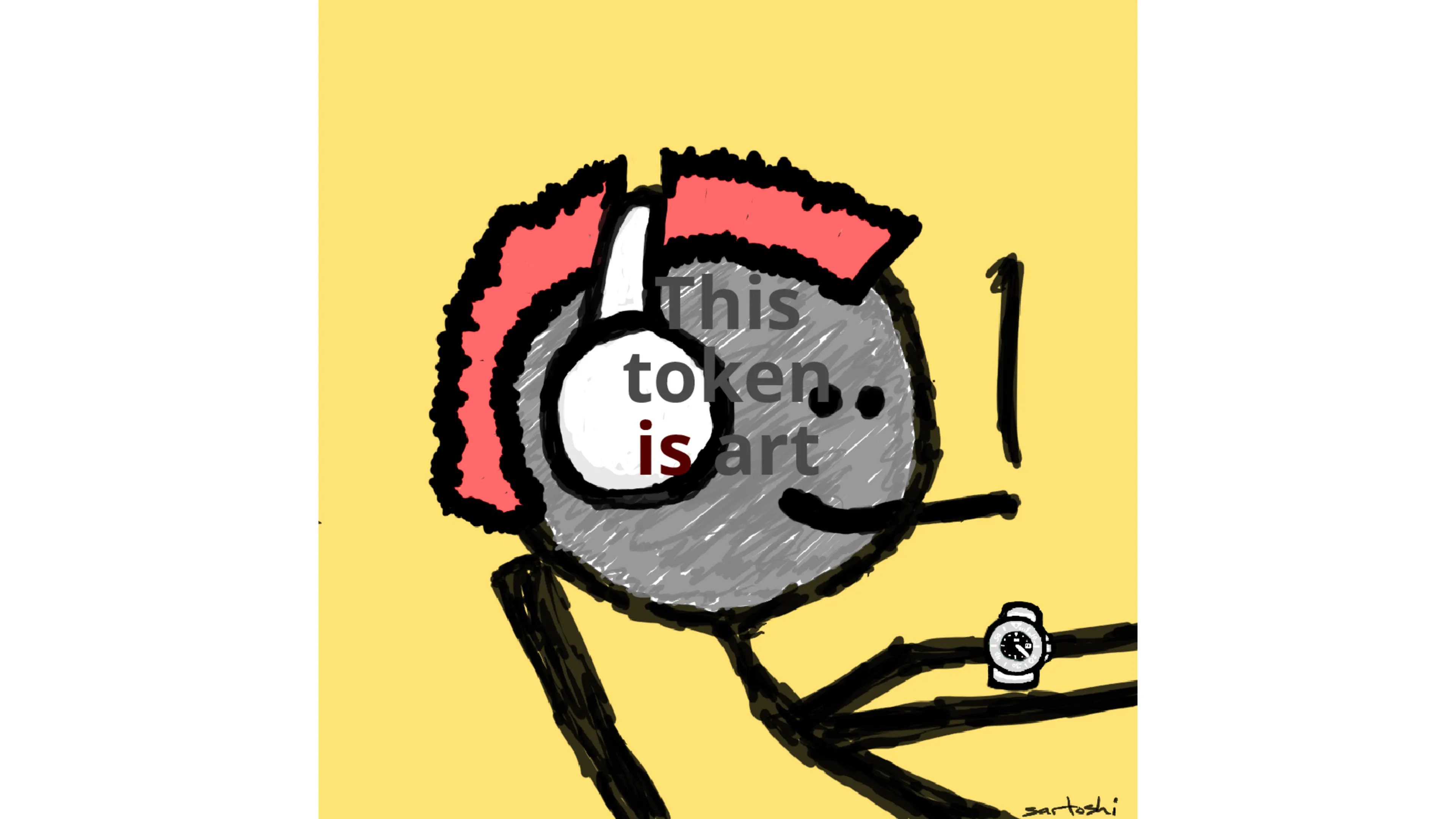 A token that can be used to nominate another token as art by its owner. Number 8 in an edition of 16.