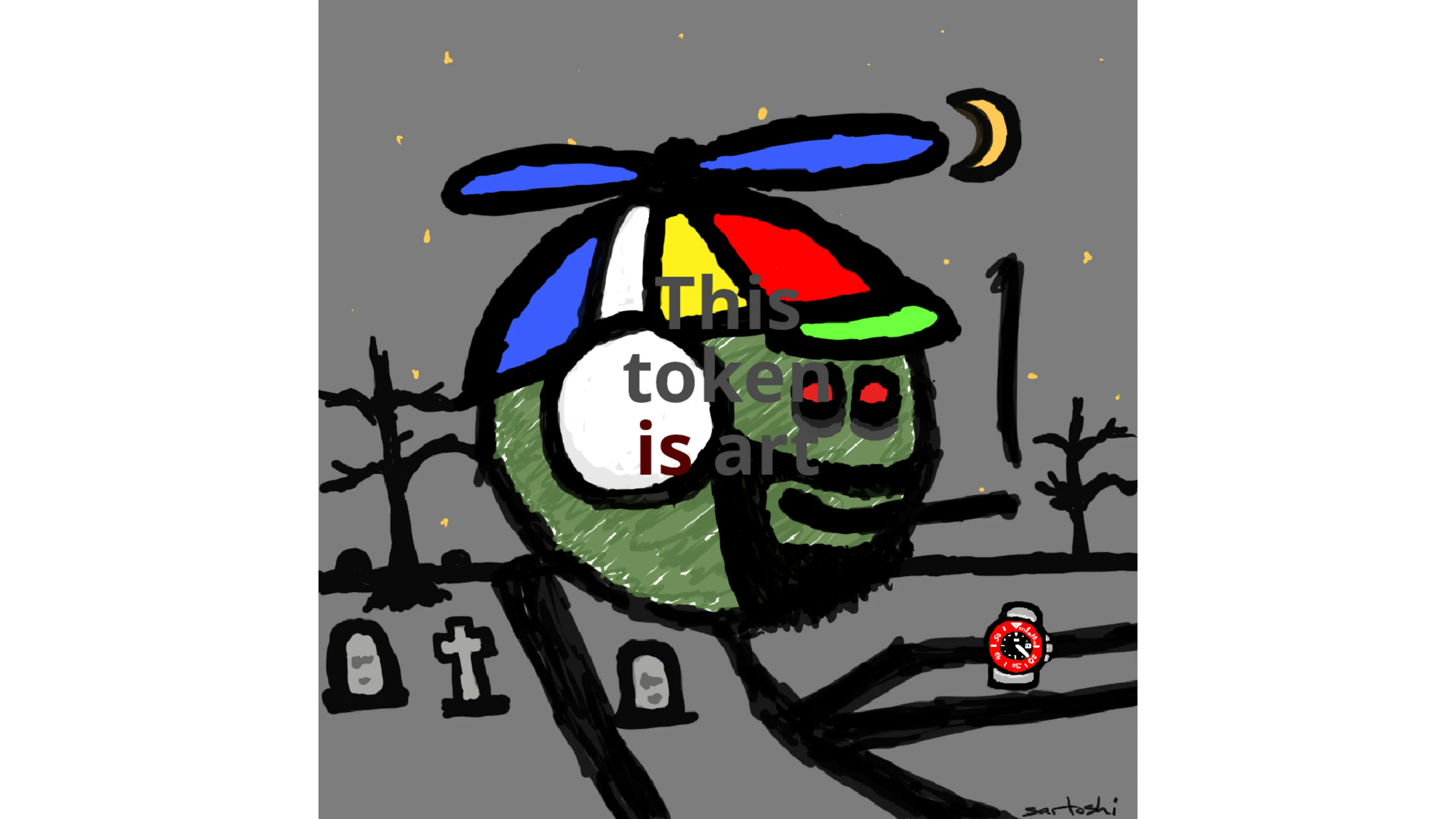 A token that can be used to nominate another token as art by its owner. Number 4 in an edition of 16.