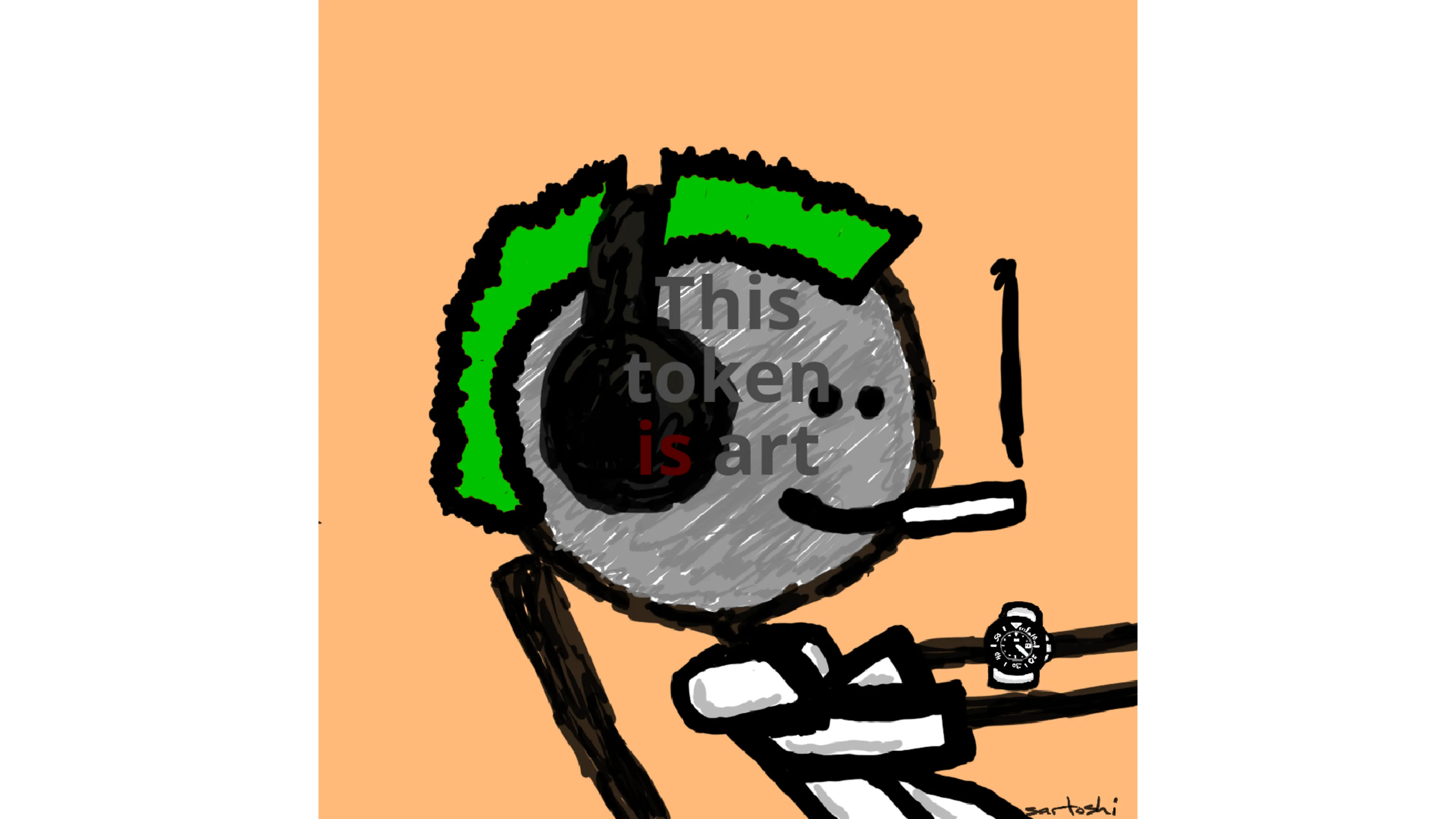 A token that can be used to nominate another token as art by its owner. Number 10 in an edition of 16.