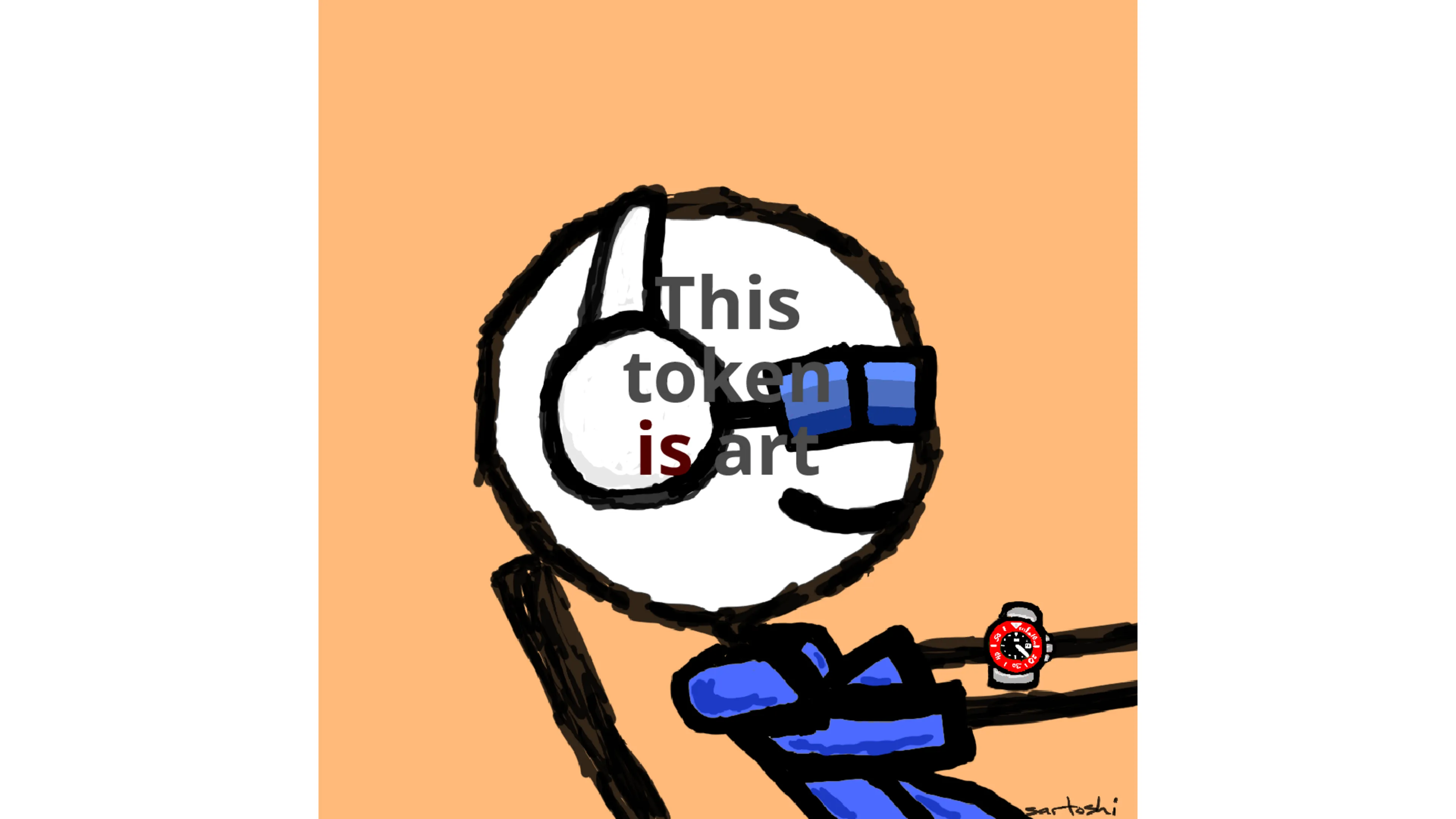 A token that can be used to nominate another token as art by its owner. Number 15 in an edition of 16.