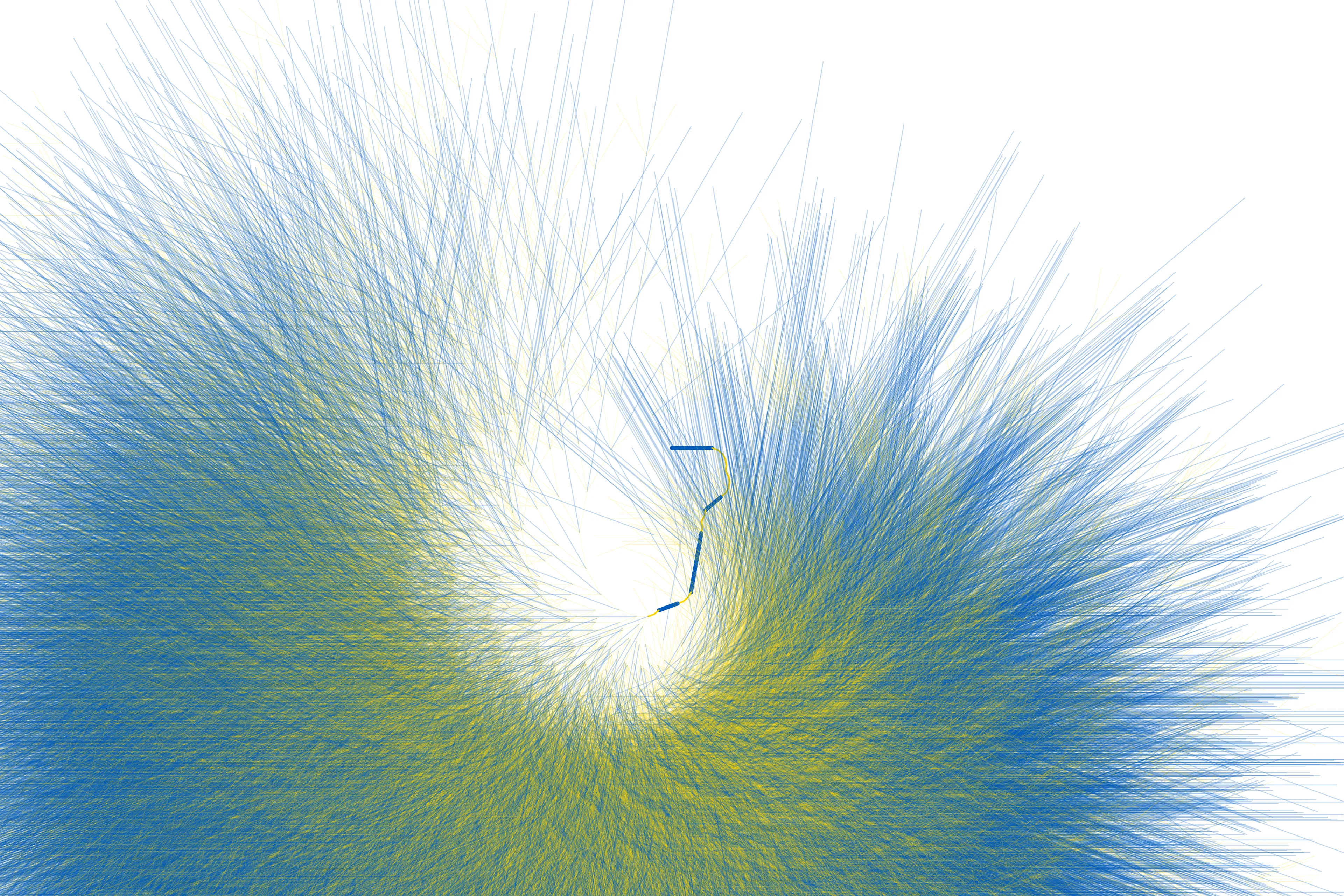 Image created from data output by a quantum computer. The possible futures are almost infinite. [triplecode.com/q](https://triplecode.com/q)