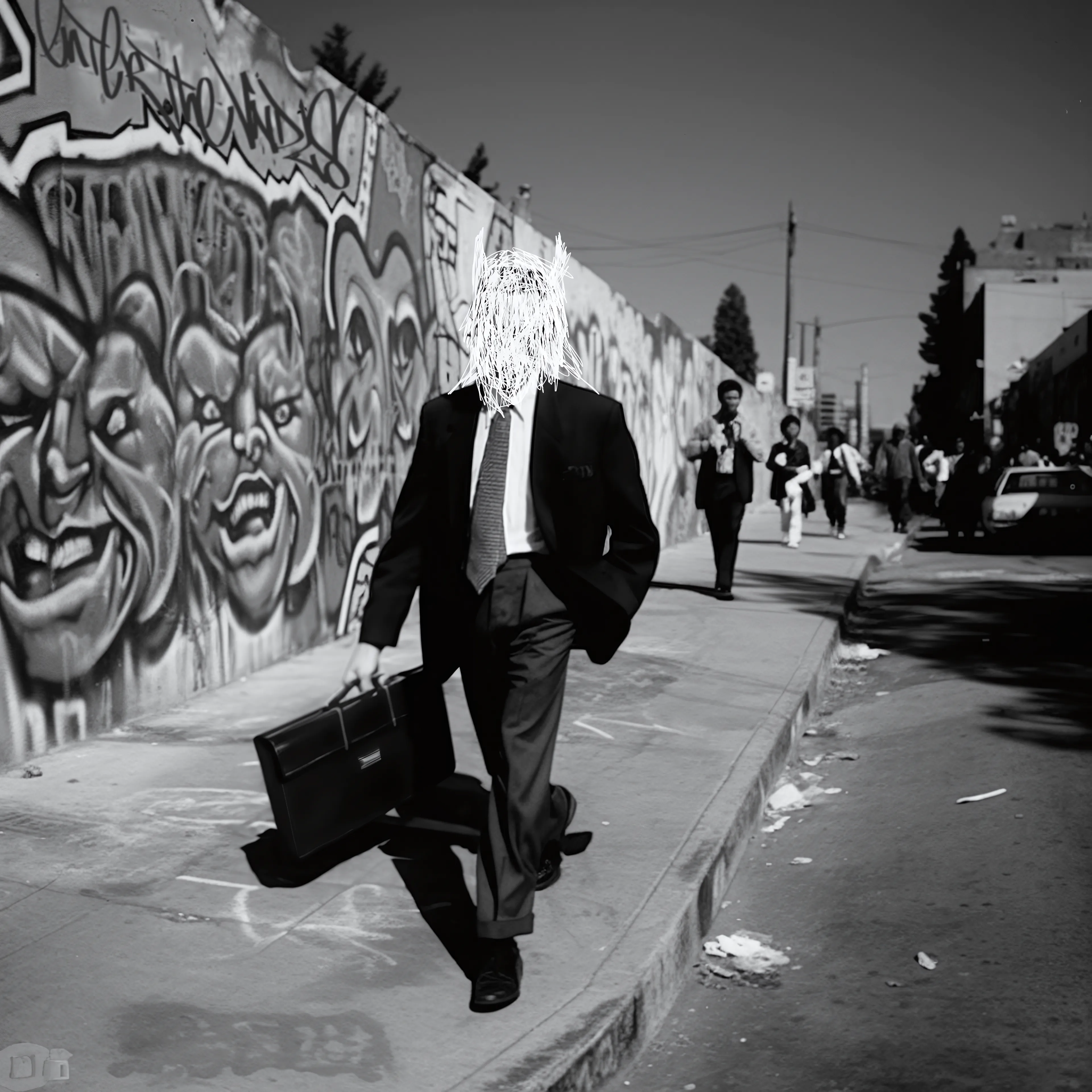 3/5 
"He walks, blinded by ambition. Art whispers it's tales to those who choose to listen. Some walls speak louder than others. Do you hear their call?"

Third post image for my "Smash the Rich" part of the Enter the VNDLS group drop. 
Main piece: 
https://makersplace.com/product/smash-the-rich-1-of-1-479954/