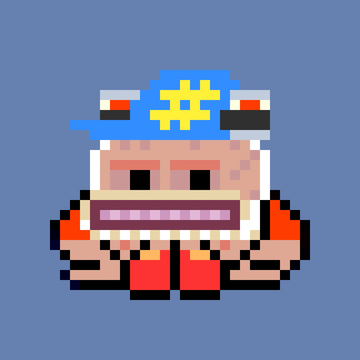 The Jims are a collection of 2048 small amphibious Jim Simons, trying to escape the tyrannical rule of the Evil Value Investor Gremplin. A FingerprintsDAO drop created by DAO member Gremplin, with a small bit of help from his friends. 

This project is in the public domain, CC0. Feel free to use Jims in any way you want.