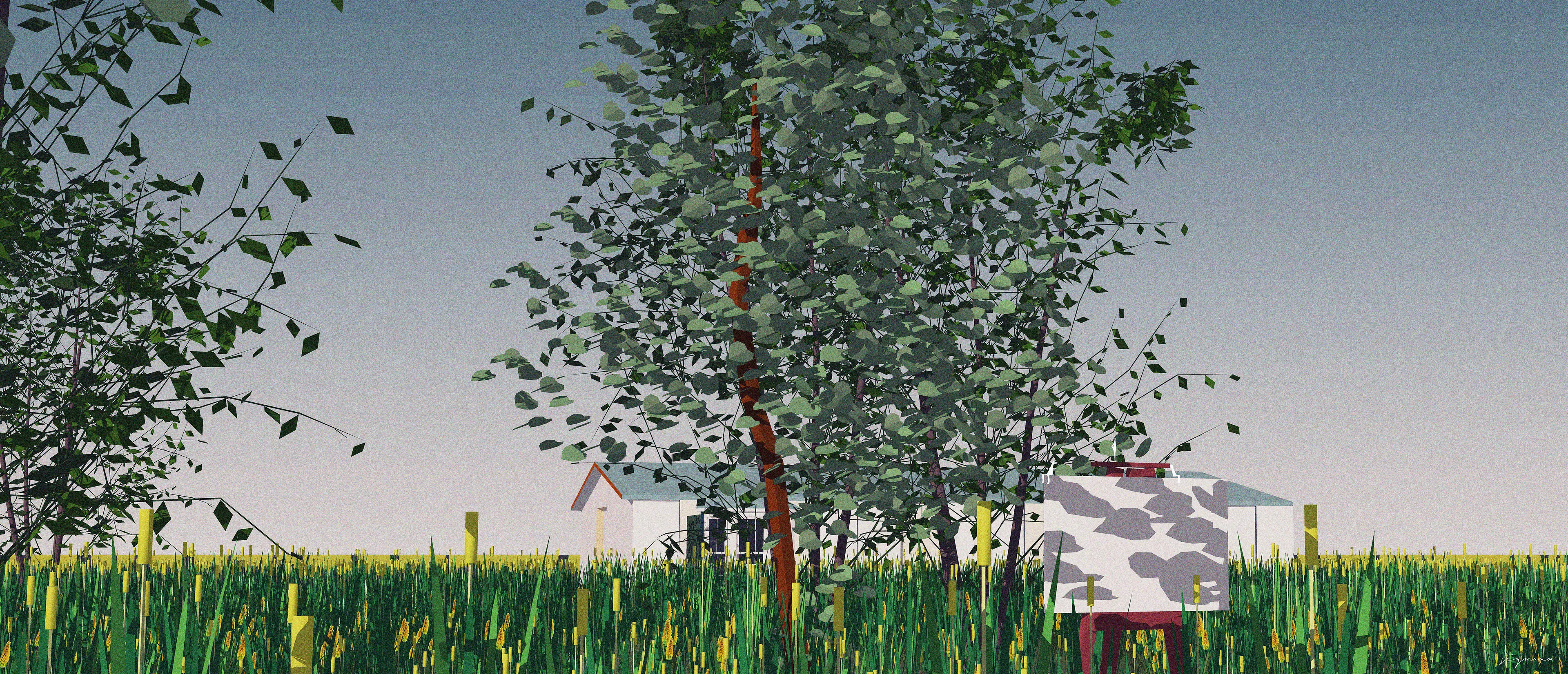 A trip to farmlands away from chaos & noise , just me and my painting!