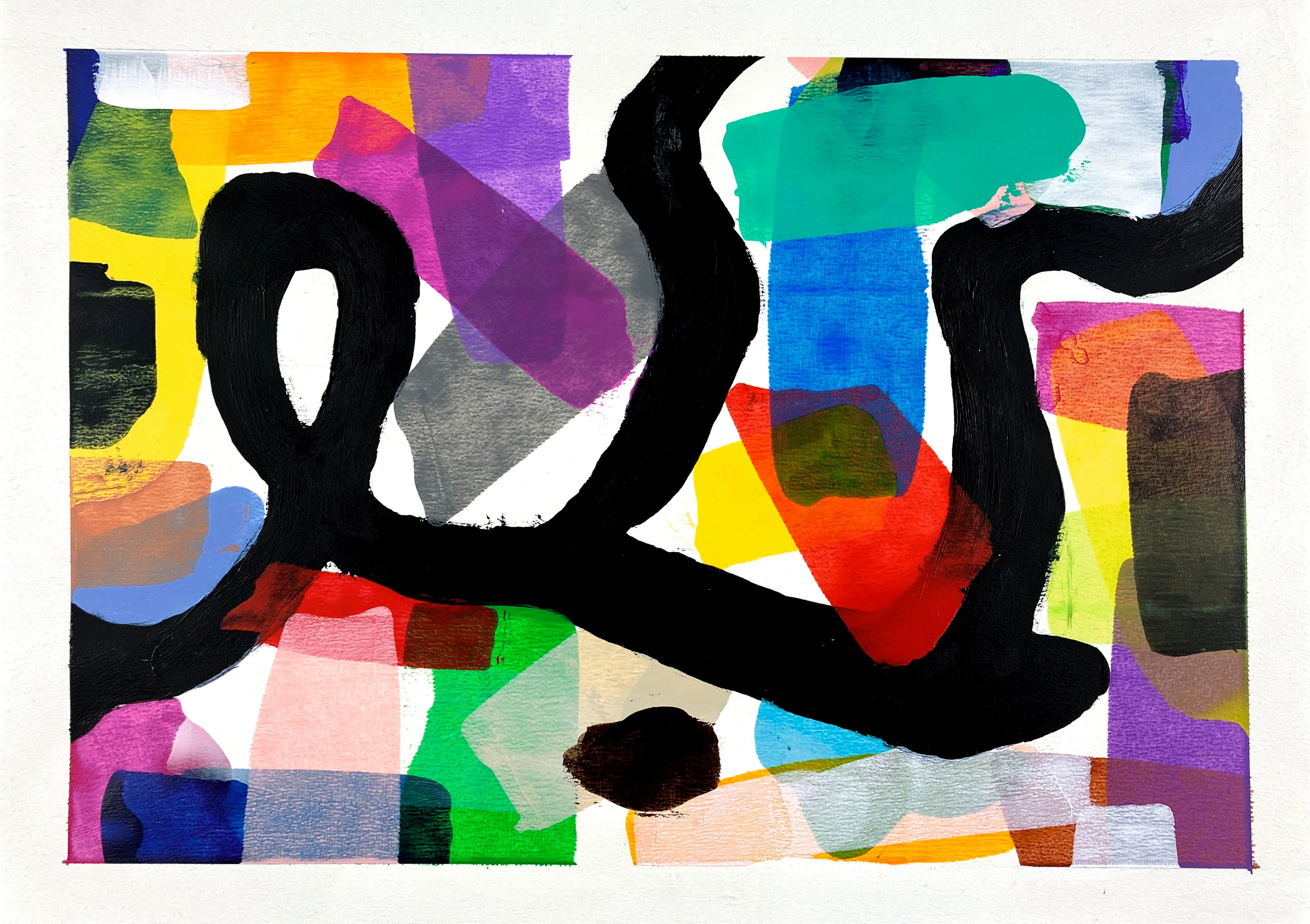 This work is a series called "stick paintings," which are created using pipes.