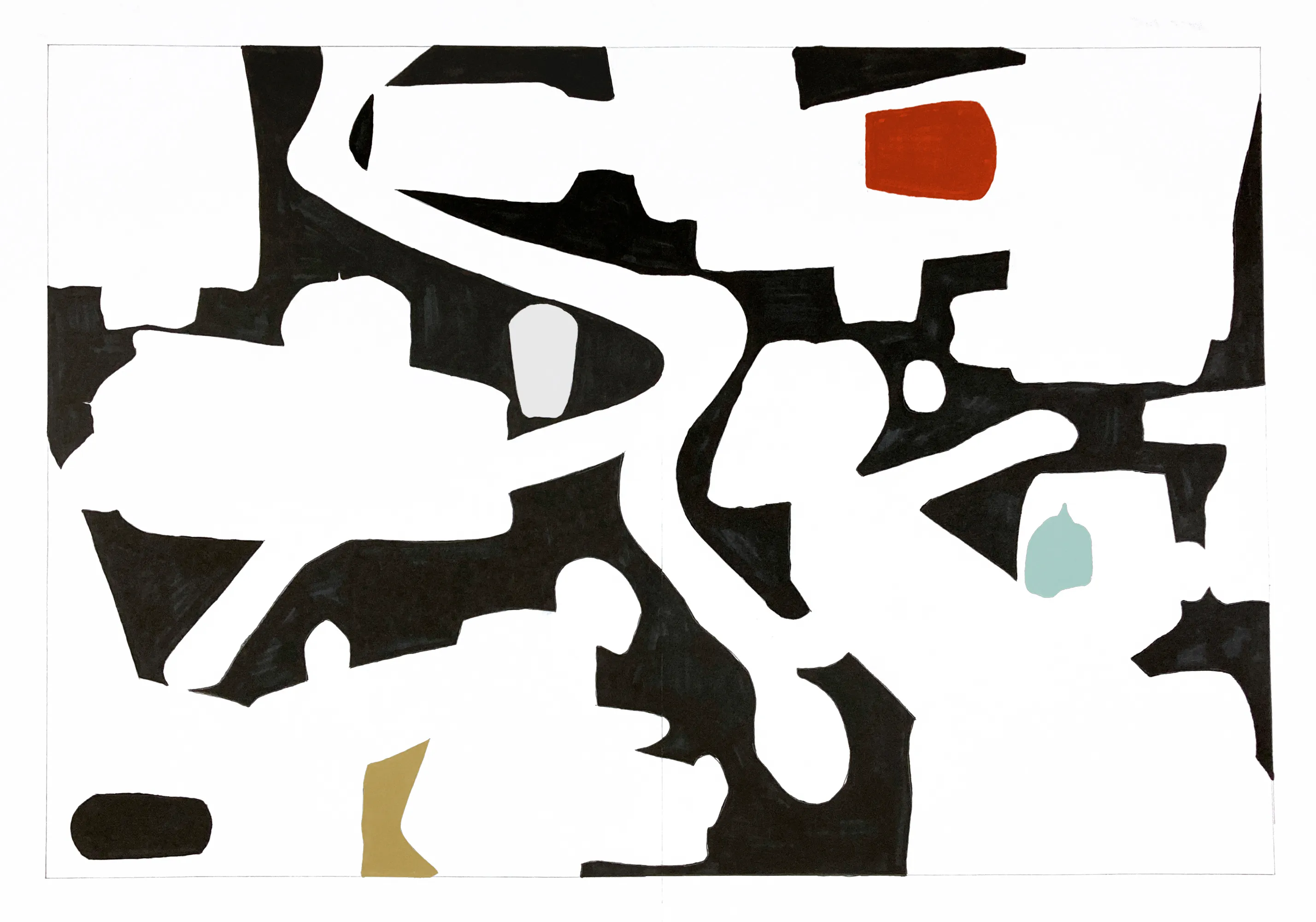 This work is part of 'After painting series'. After 'Stick painting' was completed, only the blank space was extracted. After that, I edited it digitally.