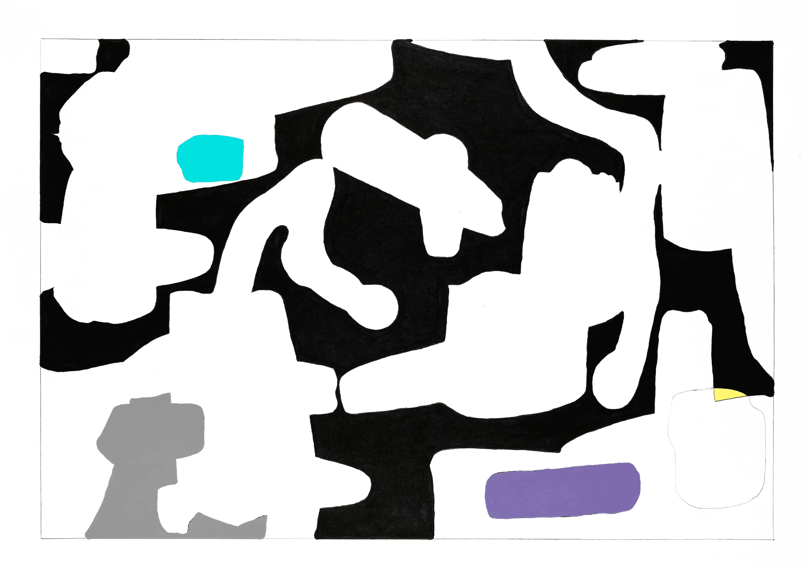 This work is part of 'After painting series'. After 'Stick painting' was completed, only the blank space was extracted. After that, I edited it digitally.