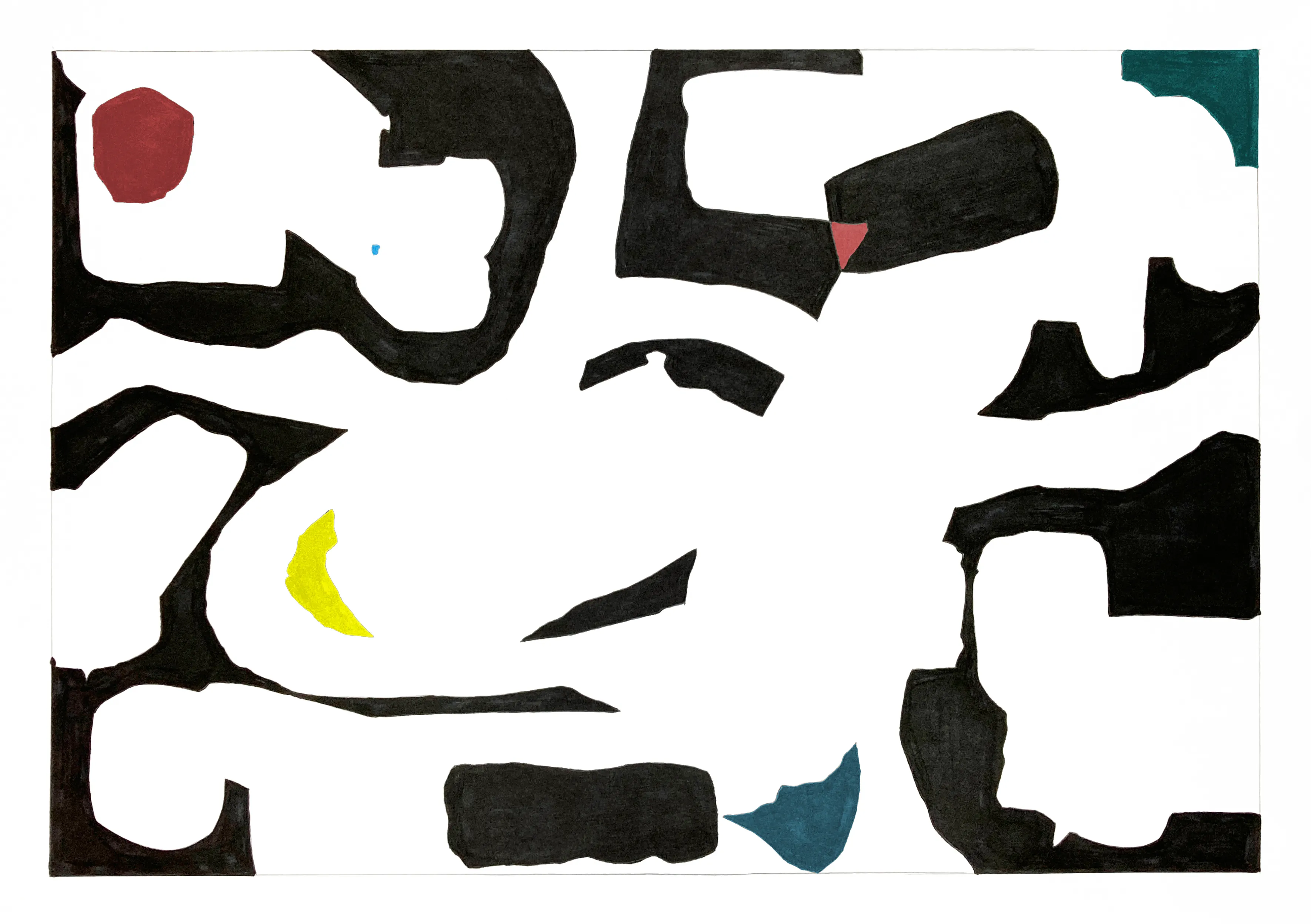 This work is part of 'After painting series'. After completed the piece using pipes, only the blank space was extracted. After that, I edited it digitally.