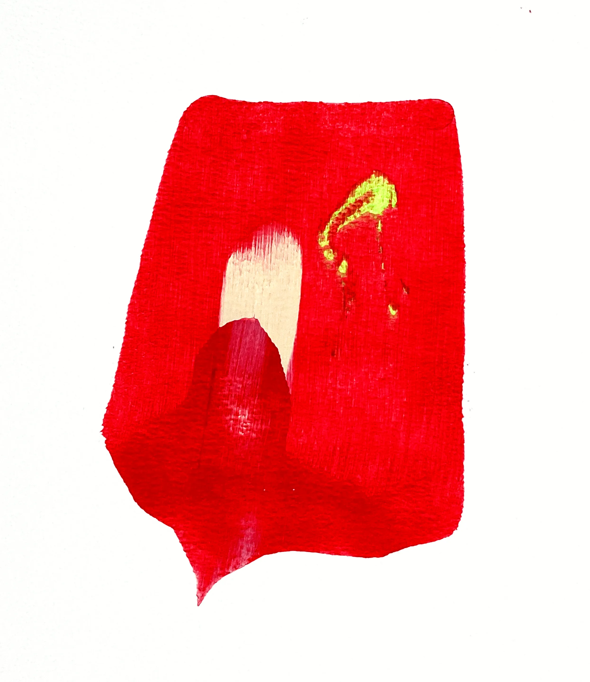 This work is painted with acrylic paints on paper. It was created with a pipe without using a brush. After that, I edited it digitally.