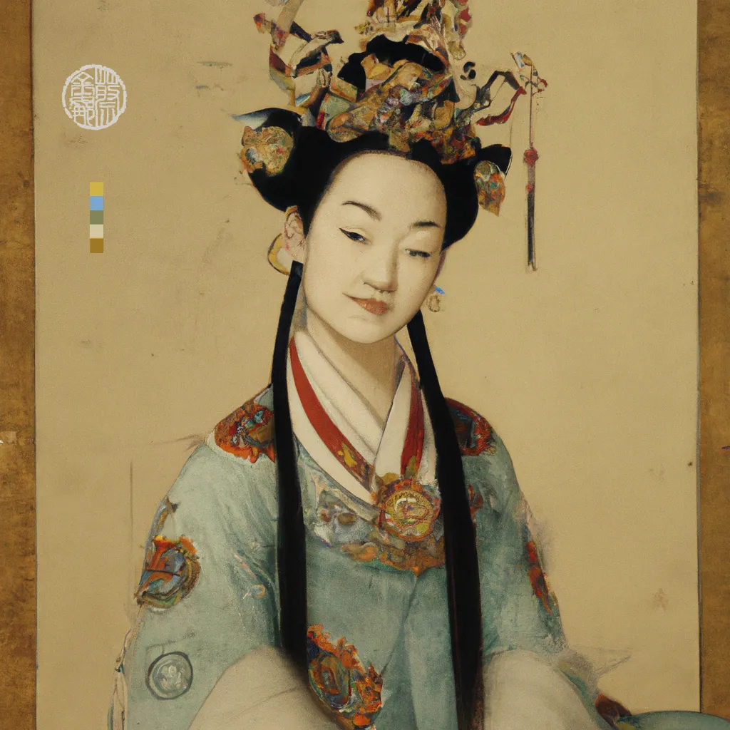 Ài Huà (愛 畫) Collection explores the historical art of traditional Chinese figure painting by taking up the subject of the Chinese Courtesan. Sometimes misunderstood as prostitutes, Courtesans in ancient times were highly trained entertaining performers and masters of the arts. Often considered mental equals to aristocrats, scholars, government officials and all manner of high society Courtesans, gaining prominence in the literati arts, played a formative role in shaping cultural ideals and were affiliated with extraordinary beauty and taste.

The title of this body of work, Ài Huà (愛 畫) is a play on words. ‘Ai’ reflects the generative art technology used to draw out these artworks, but here it has dual meaning as in Chinese the character Ài 愛 means Love. Ài Huà (愛 畫) literally translates as "Love Painting" but can also suggest “a love of painting” or “paintings of love”.

Entertainer, muse, lover and political influencer, Ài Huà (愛 畫) brings to life the exquisite & fascinating world of the Chinese Courtesan and with it sumptuous fashion, rich culture, power, vulnerability & incredible beauty.