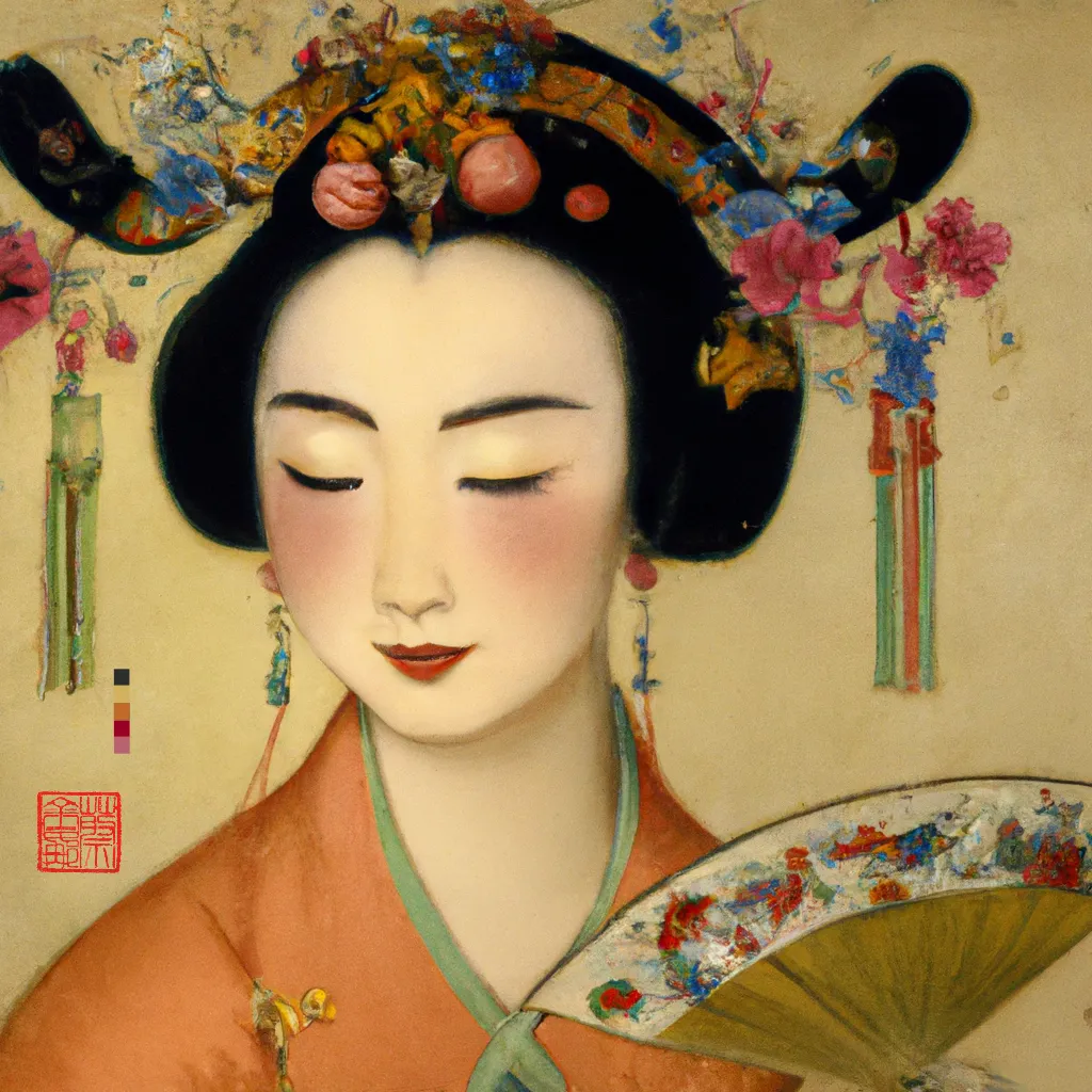 Ài Huà (愛 畫) Collection explores the historical art of traditional Chinese figure painting by taking up the subject of the Chinese Courtesan. Sometimes misunderstood as prostitutes, Courtesans in ancient times were highly trained entertaining performers and masters of the arts. Often considered mental equals to aristocrats, scholars, government officials and all manner of high society Courtesans, gaining prominence in the literati arts, played a formative role in shaping cultural ideals and were affiliated with extraordinary beauty and taste.

The title of this body of work, Ài Huà (愛 畫) is a play on words. ‘Ai’ reflects the generative art technology used to draw out these artworks, but here it has dual meaning as in Chinese the character Ài 愛 means Love. Ài Huà (愛 畫) literally translates as "Love Painting" but can also suggest “a love of painting” or “paintings of love”.

Entertainer, muse, lover and political influencer, Ài Huà (愛 畫) brings to life the exquisite & fascinating world of the Chinese Courtesan and with it sumptuous fashion, rich culture, power, vulnerability & incredible beauty.