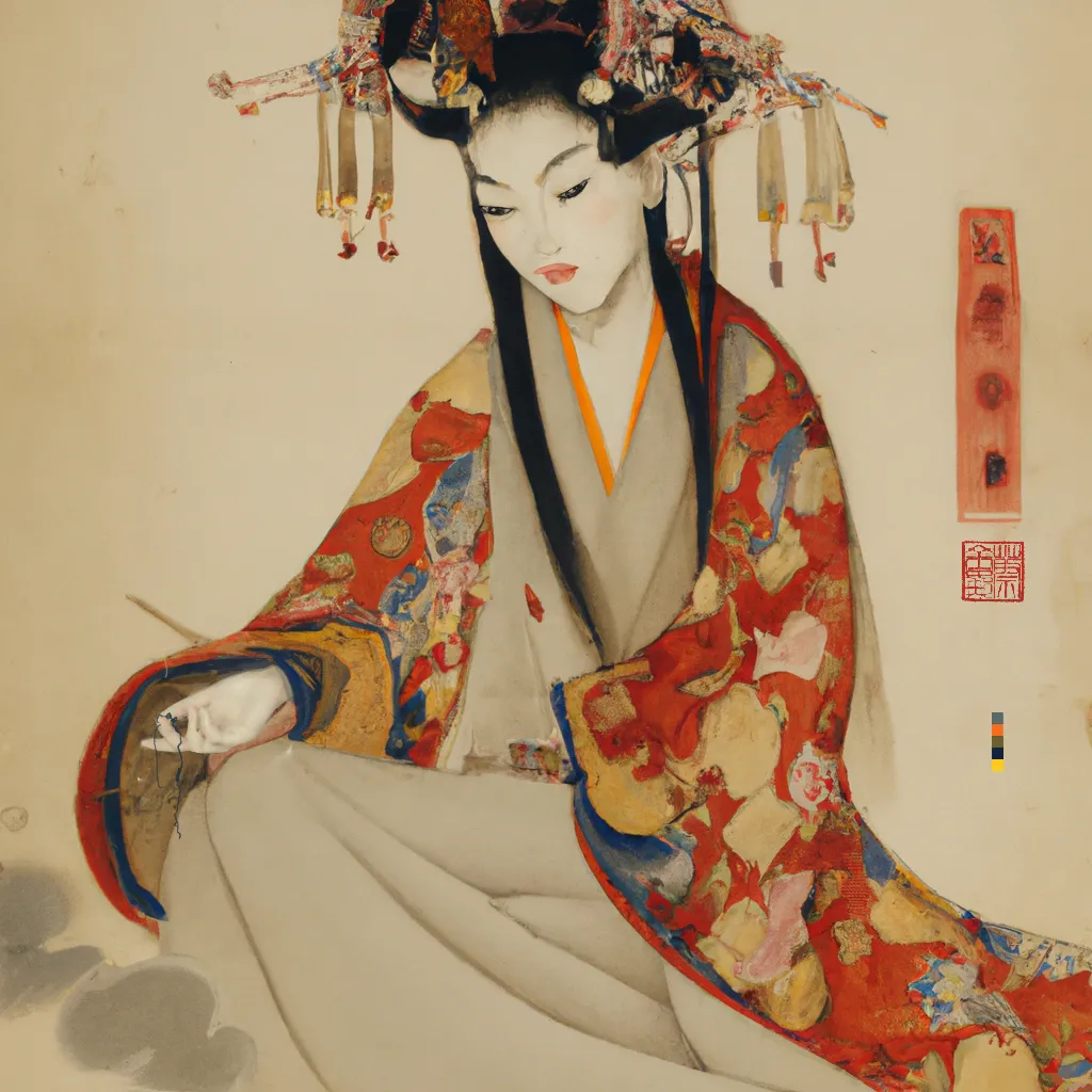 Ài Huà (愛 畫) Collection explores the historical art of traditional Chinese figure painting by taking up the subject of the Chinese Courtesan. Sometimes misunderstood as prostitutes, Courtesans in ancient times were highly trained entertaining performers and masters of the arts. Often considered mental equals to aristocrats, scholars, government officials and all manner of high society Courtesans, gaining prominence in the literati arts, played a formative role in shaping cultural ideals and were affiliated with extraordinary beauty and taste.

The title of this body of work, Ài Huà (愛 畫) is a play on words. ‘Ai’ reflects the generative art technology used to draw out these artworks, but here it has dual meaning as in Chinese the character Ài 愛 means Love. Ài Huà (愛 畫) literally translates as "Love Painting" but can also suggest “a love of painting” or “paintings of love”.

Entertainer, muse, lover and political influencer, Ài Huà (愛 畫) brings to life the exquisite & fascinating world of the Chinese Courtesan and with it sumptuous fashion, rich culture, power, vulnerability & incredible beauty.