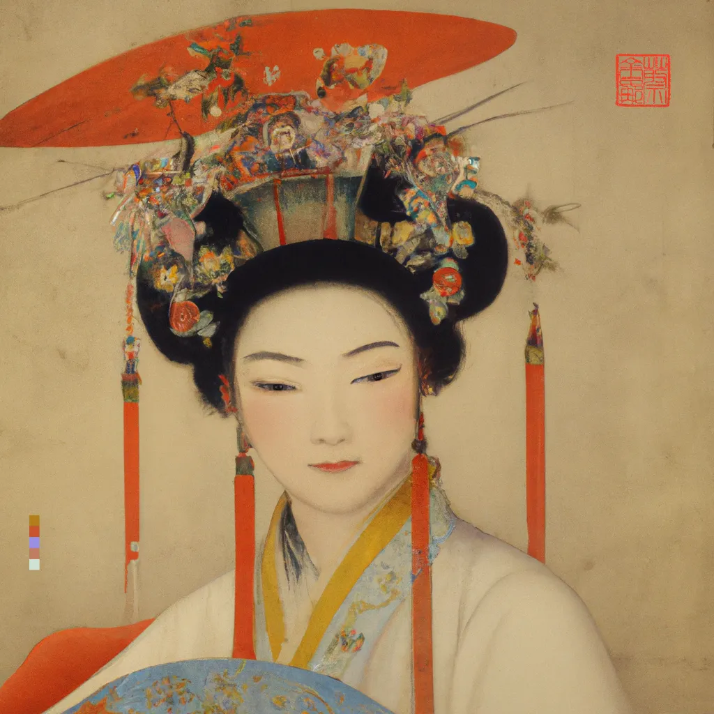 Ài Huà (愛 畫) Collection explores the historical art of traditional Chinese figure painting by taking up the subject of the Chinese Courtesan. Sometimes misunderstood as prostitutes, Courtesans in ancient times were highly trained entertaining performers and masters of the arts. Often considered mental equals to aristocrats, scholars, government officials and all manner of high society Courtesans, gaining prominence in the literati arts, played a formative role in shaping cultural ideals and were affiliated with extraordinary beauty and taste.

The title of this body of work, Ài Huà (愛 畫) is a play on words. ‘Ai’ reflects the generative art technology used to draw out these artworks, but here it has dual meaning as in Chinese the character Ài 愛 means Love. Ài Huà (愛 畫) literally translates as "Love Painting" but can also suggest “a love of painting” or “paintings of love”.

Entertainer, muse, lover and political influencer, Ài Huà (愛 畫) brings to life the exquisite & fascinating world of the Chinese Courtesan and with it sumptuous fashion, rich culture, power, vulnerability & incredible beauty.