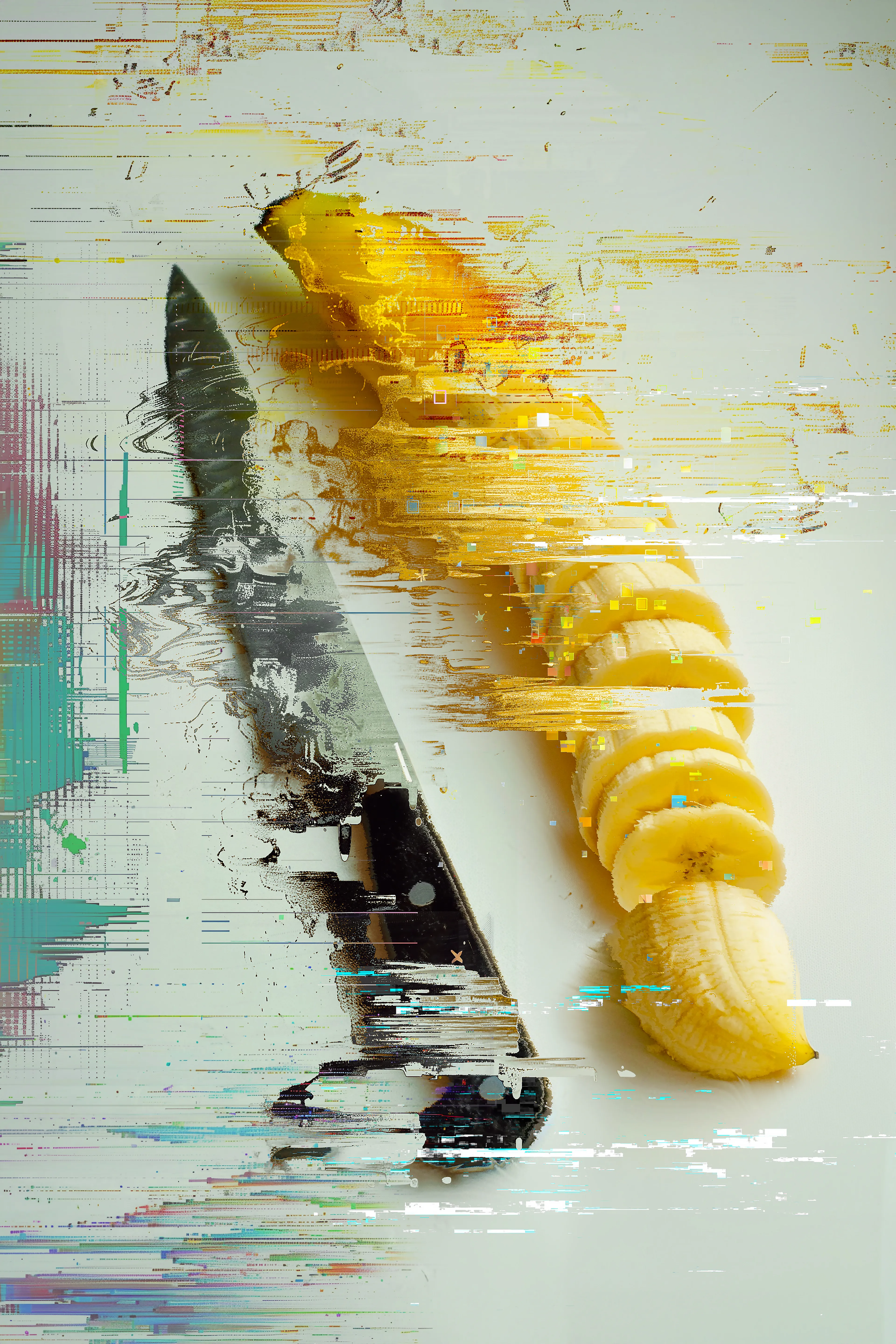 This artwork aims to subvert the famous conceptual piece "Comedian" by artist Maurizio Cattelan. 

While Cattelan's original work combined humour with artistic boldness, "Your Banana, My Choice" shifts the focus to the serious issues of bodily autonomy and reproductive rights. It critiques how certain misogynistic groups have co-opted these concepts to undermine women's rights and freedoms.

Method: AI and Glitch Collage (Photoshop)
