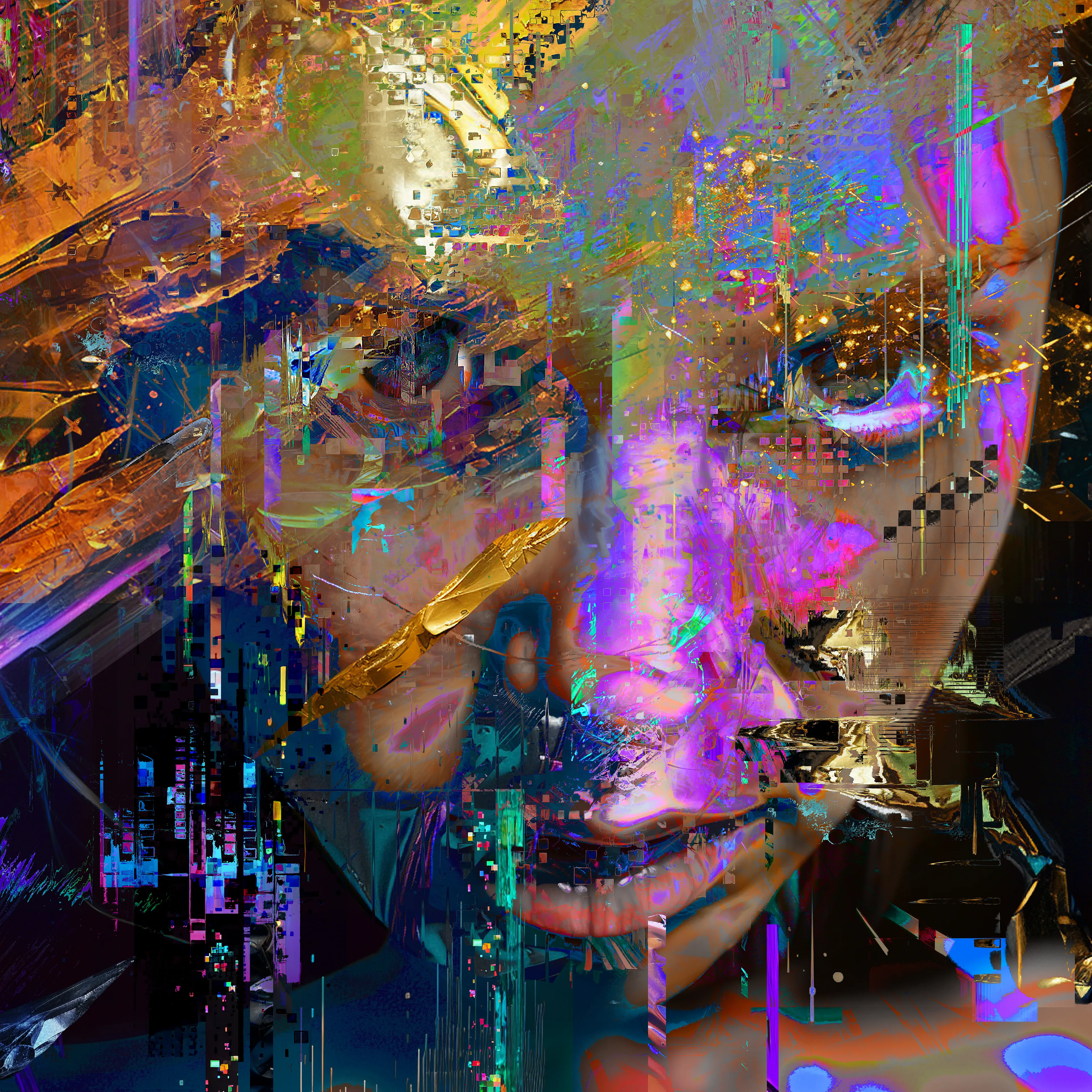 A tale of crypto winter.

Method: AI base + Photoshop generative fill; hand-collaged, displaced, and layered AI textures.