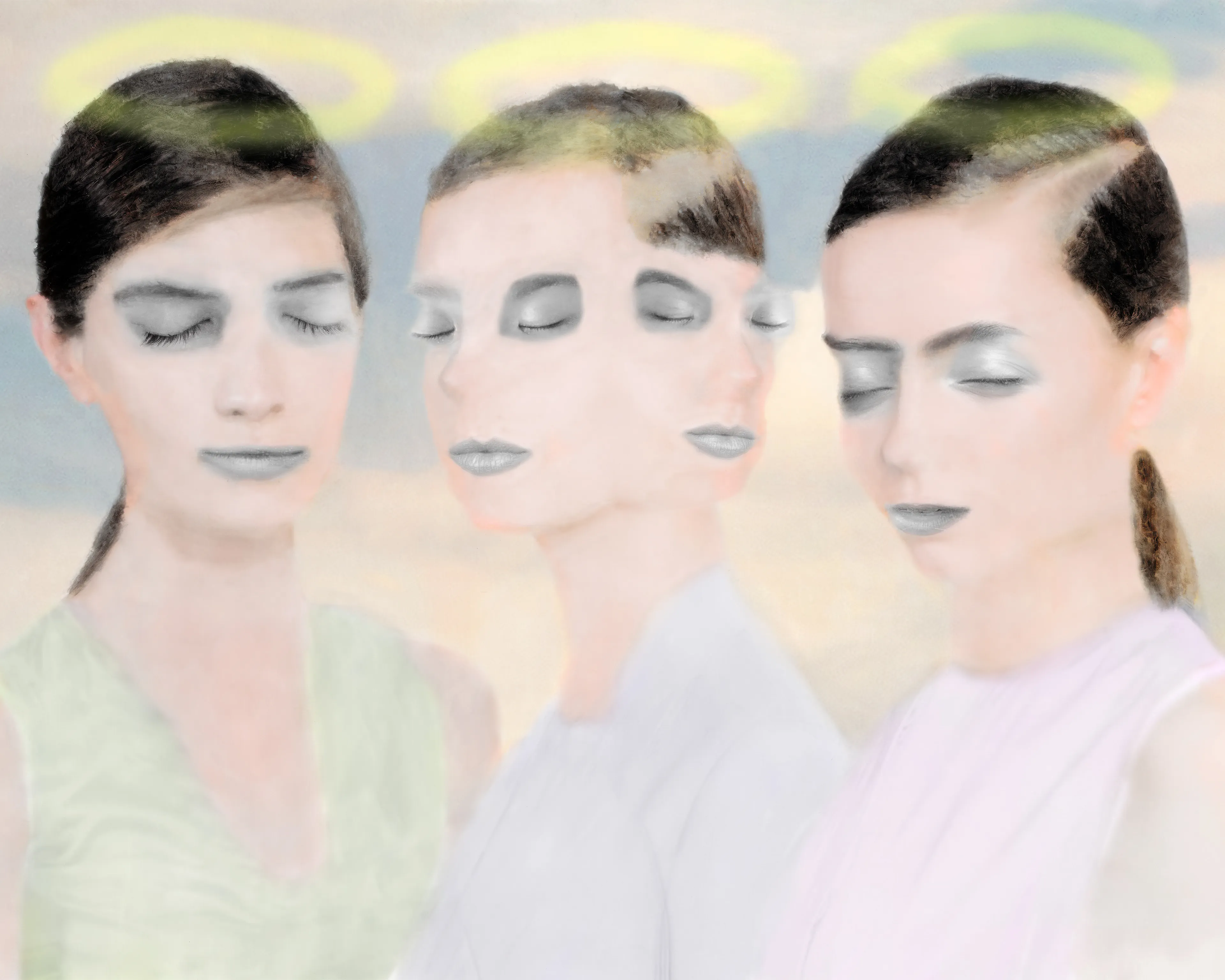 Appropriated/collaged photograph digitally edited, rendered in wet ink and re-scanned to virtual space.