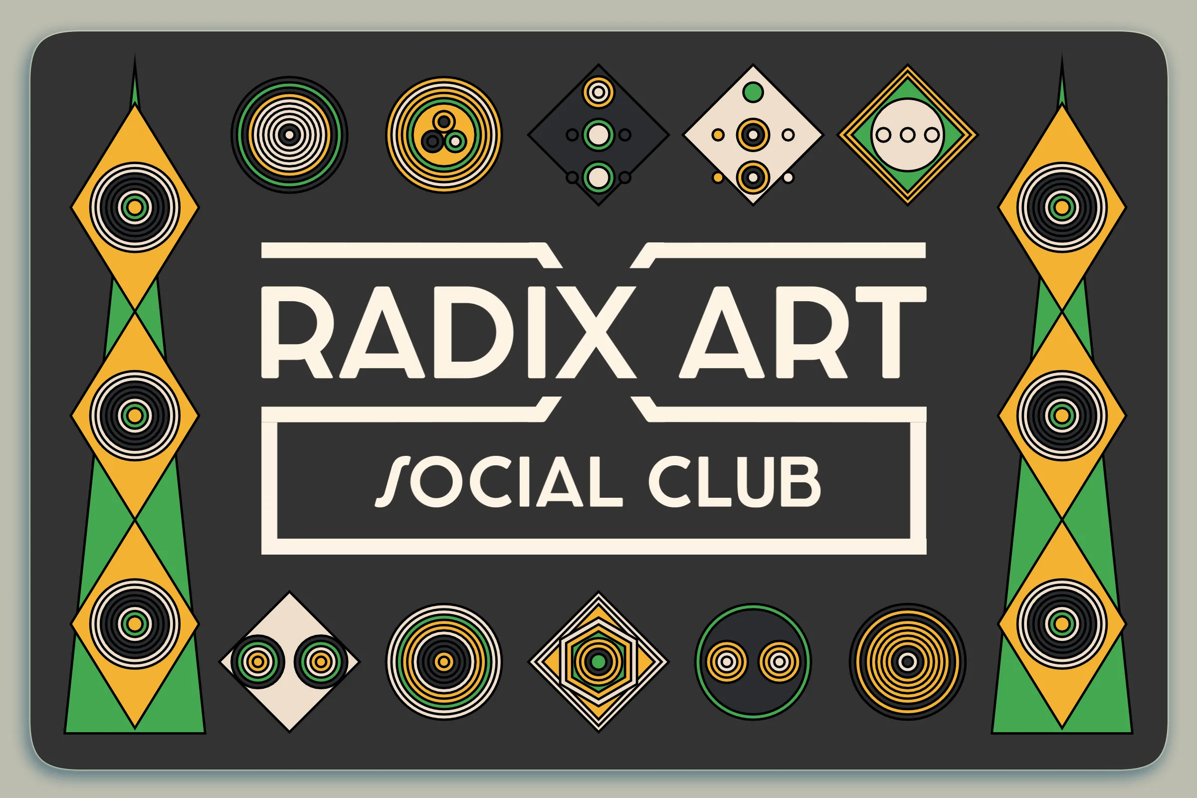 Radix Art Social Club membership card for 2022. Granted to top collectors.

Keep this card in your wallet for access to special channels in the Radix Art Discord and occasional goodies during the year.

Not transferable until 2023.