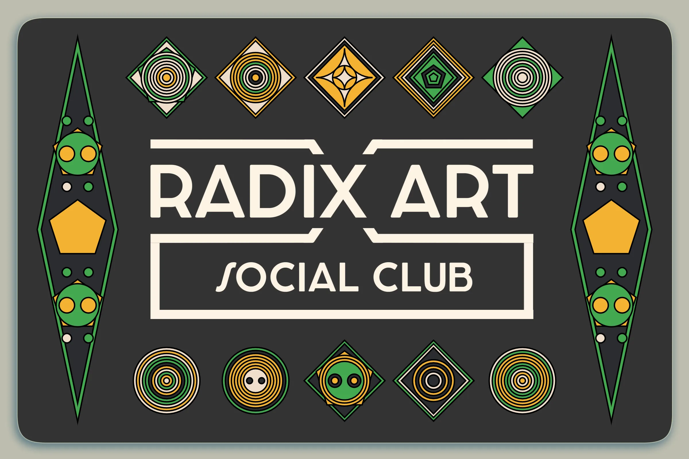 Radix Art Social Club membership card for 2022. Granted to top collectors.

Keep this card in your wallet for access to special channels in the Radix Art Discord and occasional goodies during the year.

Not transferable until 2023.