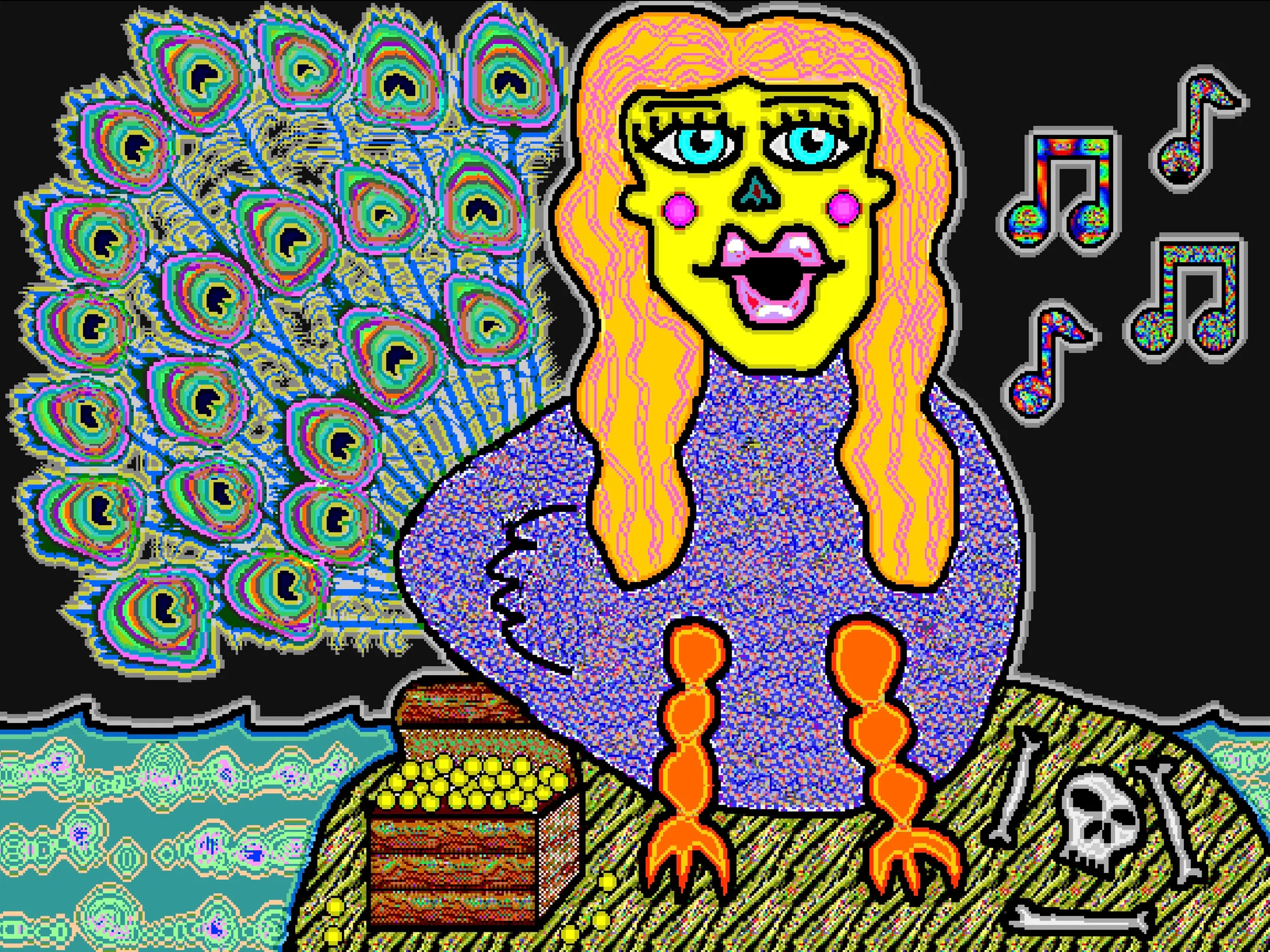 This is Purgatorio XIX of Sarah Zucker’s Divine Comedy.

Divine Comedy is a tale of an artist’s personal transformation when stopped mid-way on life’s journey. This series of digital paintings tells Sarah Zucker's story using the narrative structure of Dante’s classic work.

Created using vintage KidPix Studio software from 1993 – the artist’s first digital toolset.

[CLICK HERE TO READ Purgatorio XIX](https://www.gutenberg.org/files/8800/8800-h/8800-h.htm#cantoII.19)