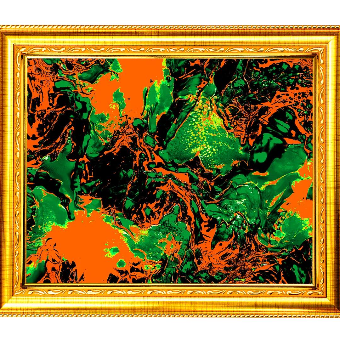 Perfect abstract artwork for your wall.

Abstract shapes & colors resembling amoeba & soil kind of formation. The artwork is embedded within a digitally generated wooden frame.

'Generative Abstracts', a collection of generative unique 1/1 artworks filled with abstract objects & shapes. All artworks created using trigonometry in java processing & output of which are simulated using neural ML algorithms. The collection emulates love, abundance & joy depicted through vibrance of colors.

Technical specifications ->
File Type - PNG
Dimensions - 1080 x 1080
File Size - 1.6 MB