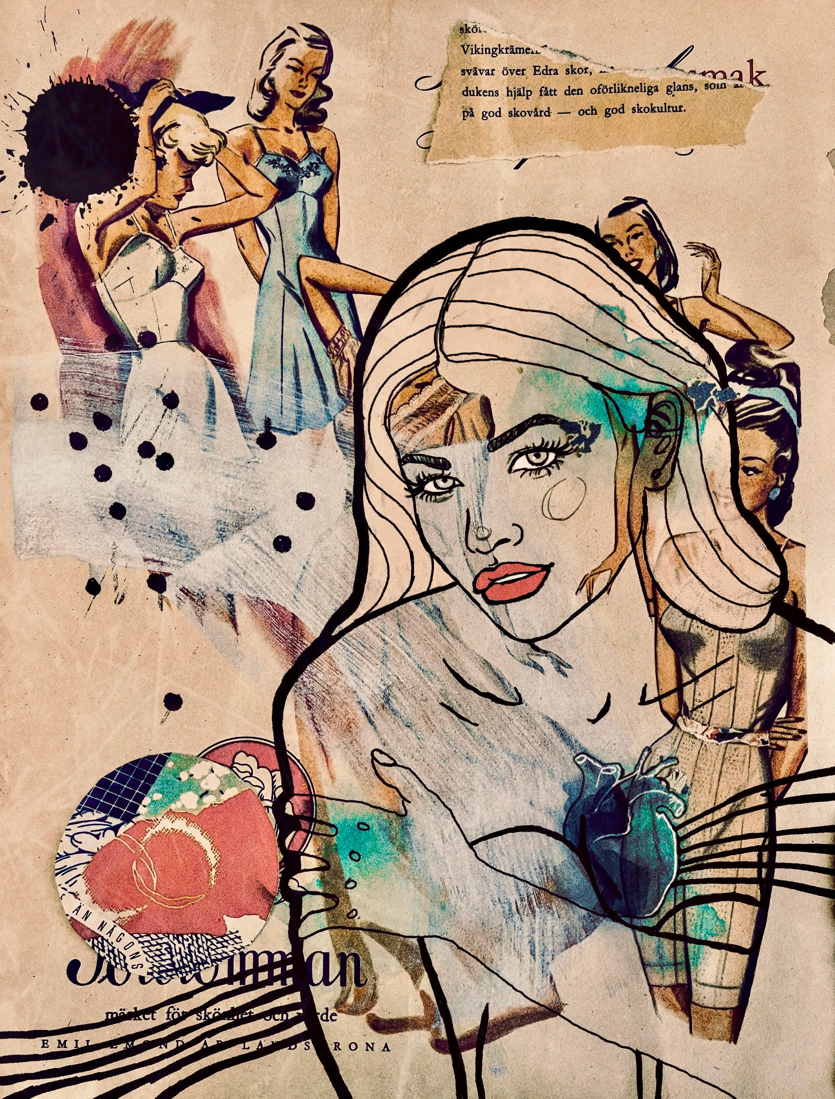 The sound of anxiety is your own heartbeat drowning everything out. Drums that beat faster and faster. 

Size 2827x3720 (Print size 100x130 cm).