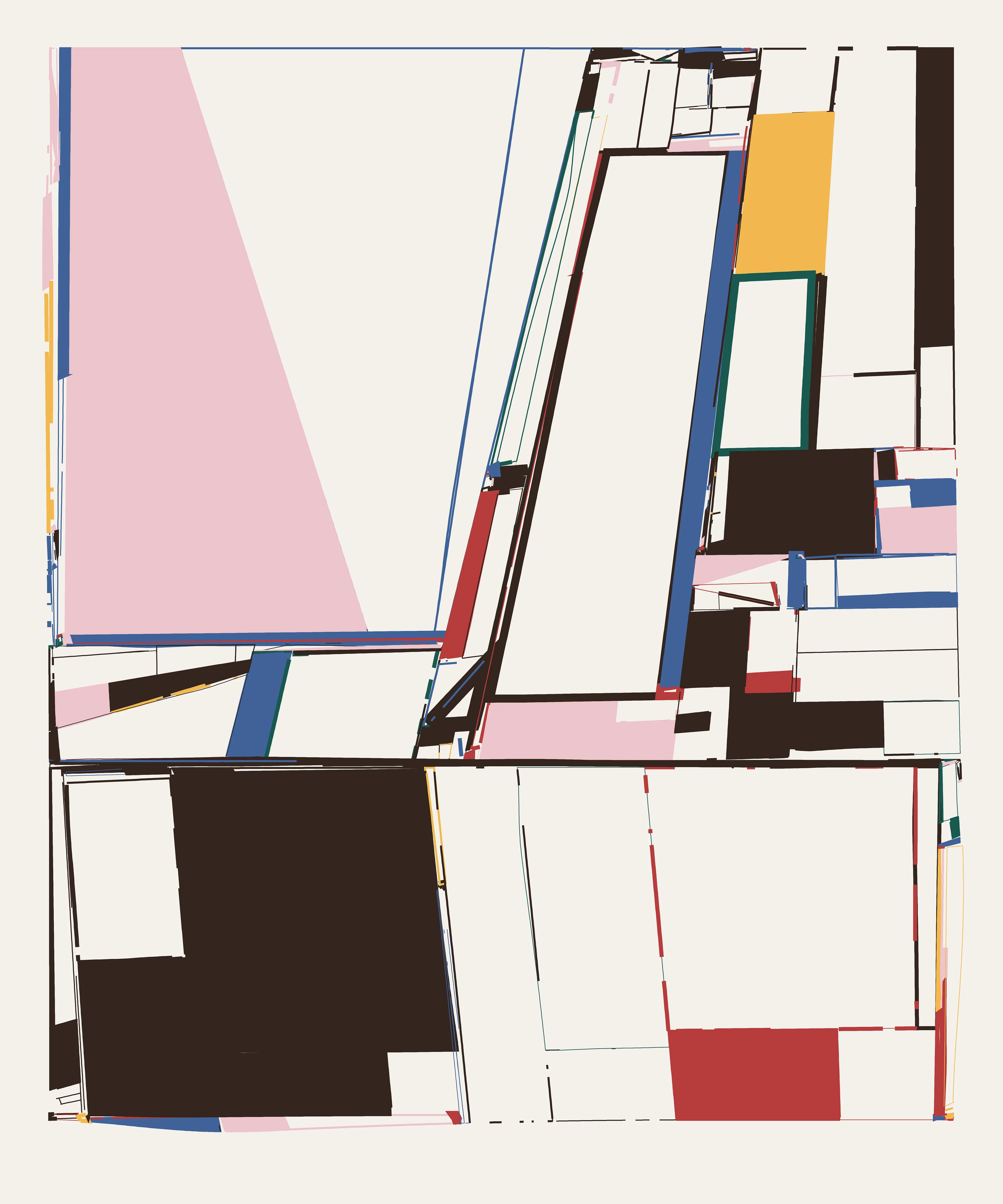 iostream is a generative algorithmic series of 12 unique outputs, produced as a six-color silkscreen limited edition print on Legion Stonehenge paper.

This NFT represents the certified ownership of the physical work, which is controlled by an NFC chip, and must accompany all future sales. Please do not buy this NFT as a standalone item.