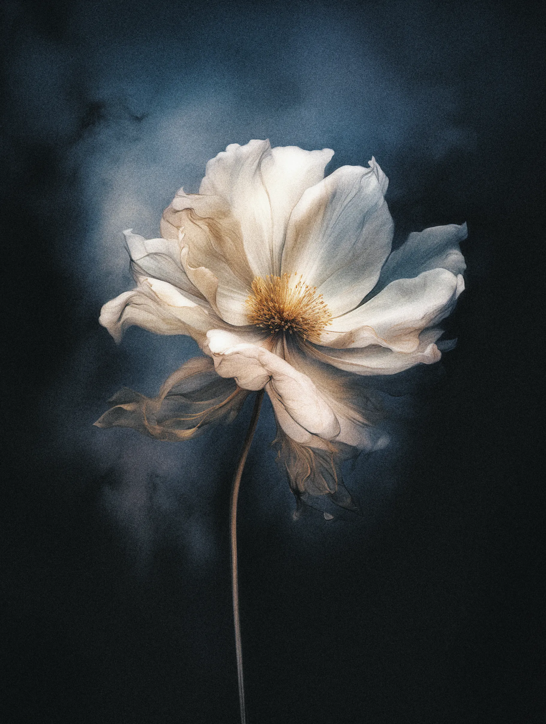 This one was not always old. Once it stood proud, loved by the garden, until time caught up to it. But instead of fading into silence, The Withered learned to keep the past alive. It remembers storms that broke roots, rains that saved them, songs that vanished. It is the storyteller of the garden, carrying years in its brittle voice.