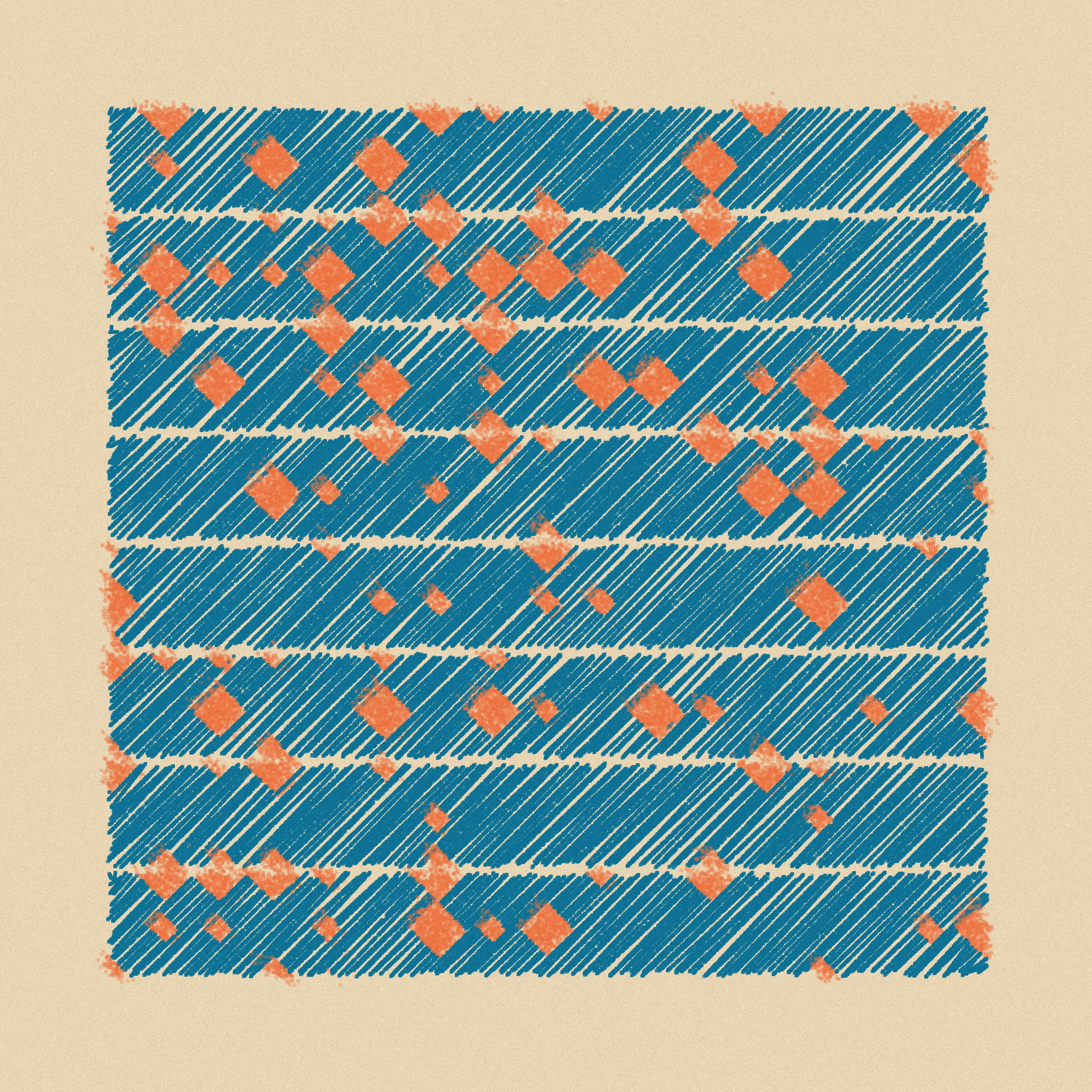 A moment, the world on repeat. Strangling the icy throat, the frozen twilight.

Generative art, 4800 x 4800 pixels, PNG.

Created with raw JavaScript and the Canvas API.

Primary sale comes with a high-resolution print (40 x 40 cm) and a specifically adapted pen plot (DIN A5 size), both signed by the artist.