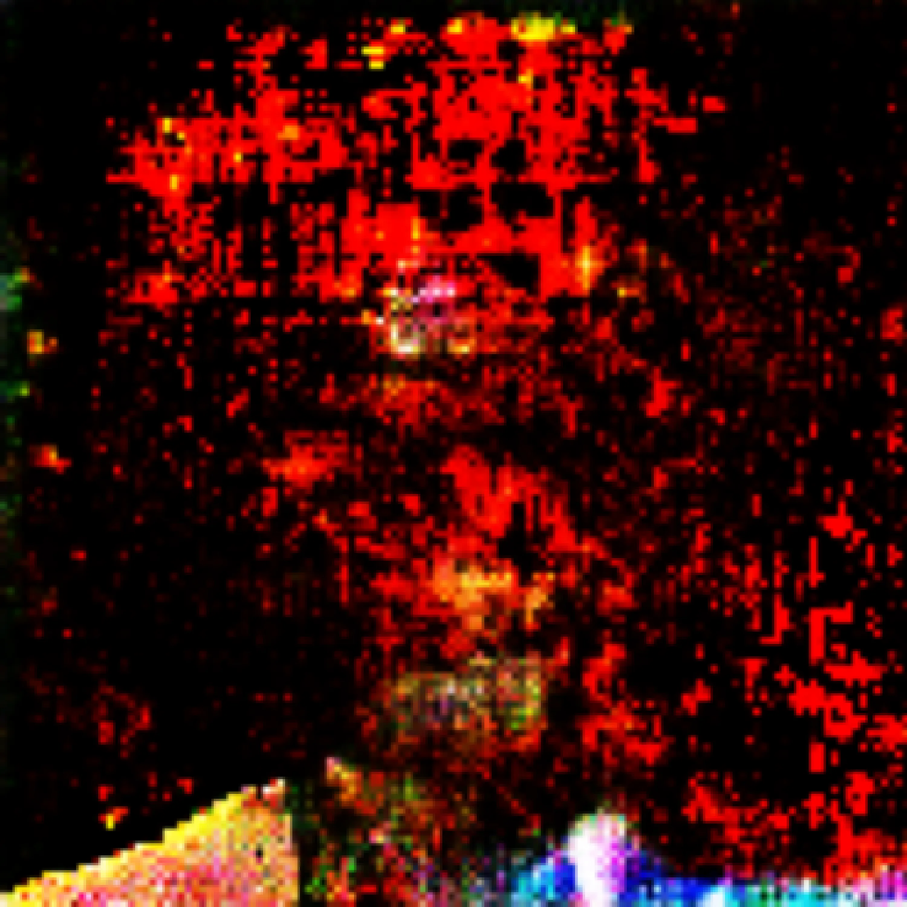 Made with a DCGAN using CC0 photographs, illustrations and text inputs. Upscaled to 3000x3000.

Copyright free, use by the token holder or anyone else is encouraged.