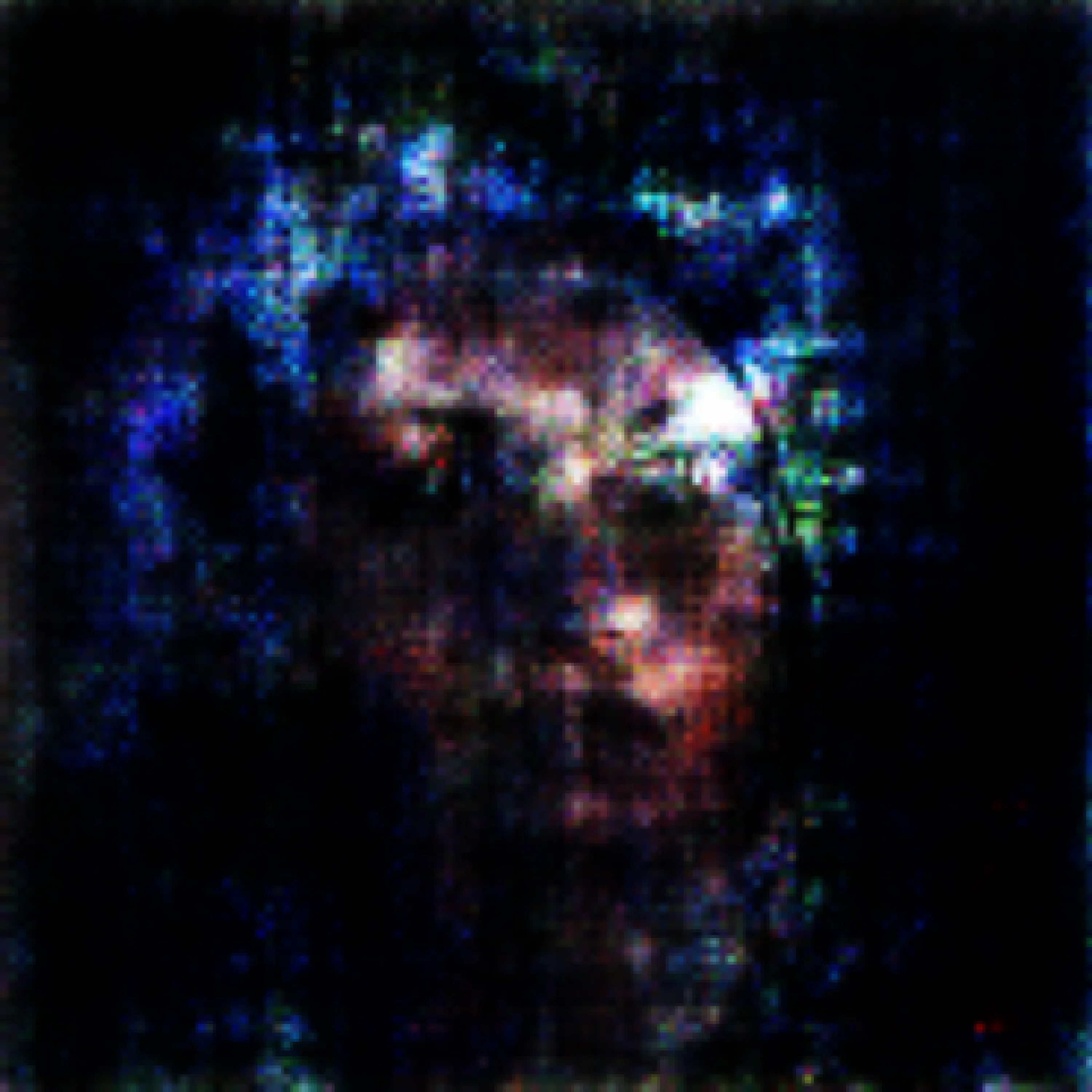 Made with a DCGAN using CC0 photographs, illustrations and text inputs. Upscaled to 3000x3000.

Copyright free, use by the token holder or anyone else is encouraged.
