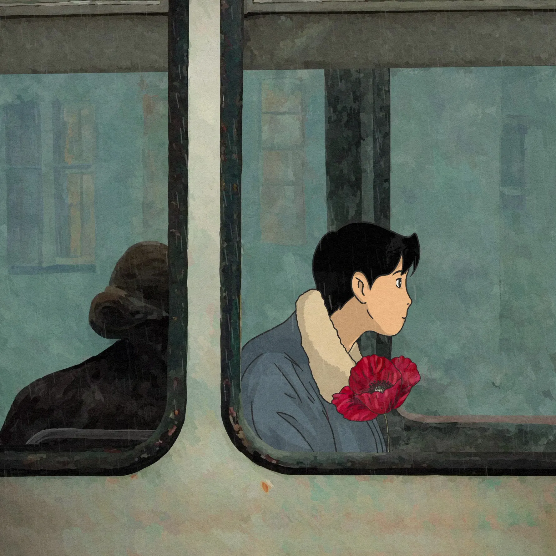 The Bus

✤ ✤ ✤

On the damp road, we venture on,
Two beings bound by love's sweet bond,
The rain's rhythm, a lulling sound,
Our hearts entwined, forever found.

✤ ✤ ✤

It's about love, about her, about us, about you and about time. It's about a journey, a visual story. She's a poppy. She's rooted in me.

✤ ✤ ✤

Artwork, poem & music composition by Mannay (2023)  