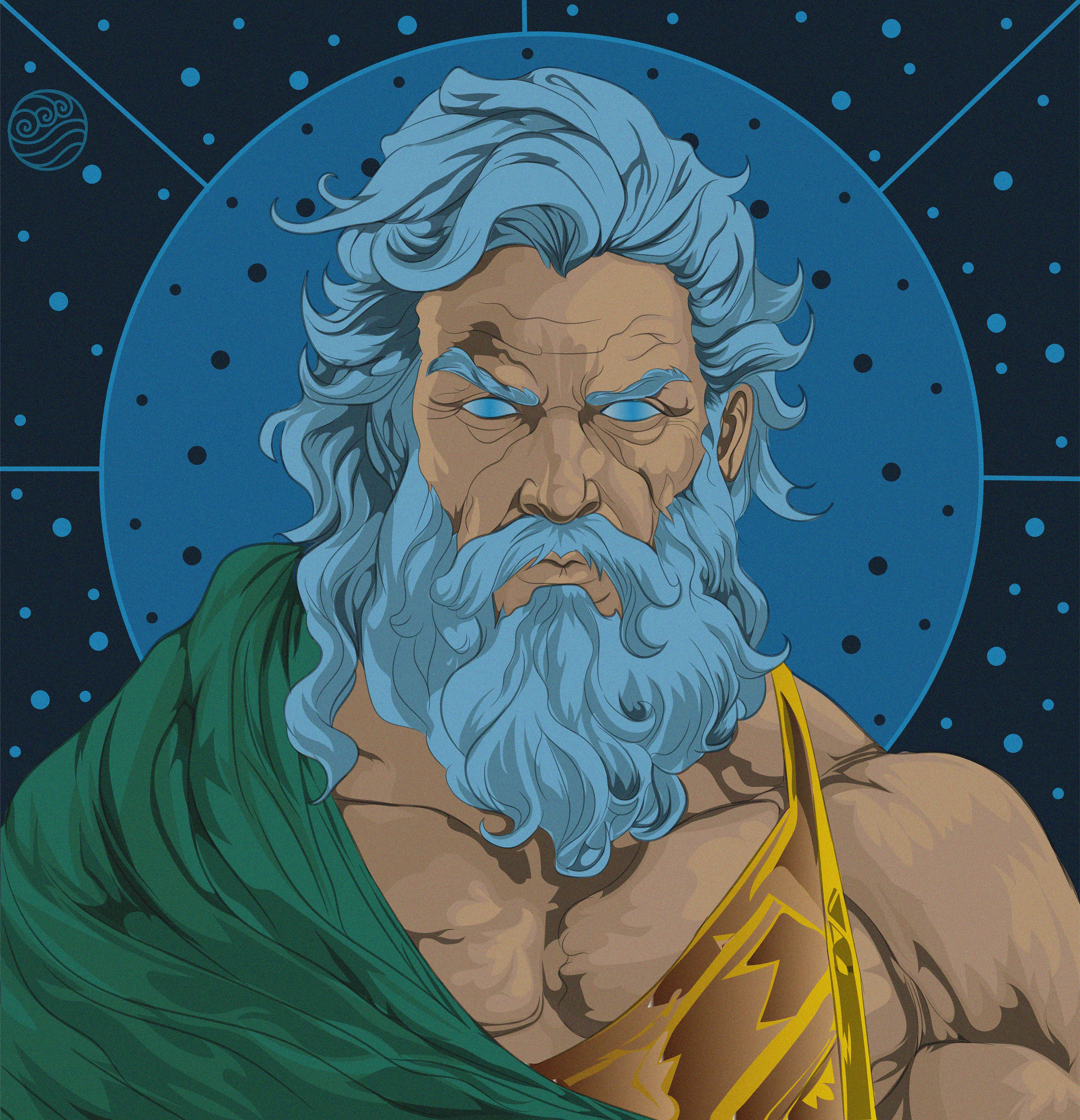 Hydrathos, the Torrential Titan, stands proud,
A deity of water, both gentle and loud.
In his embrace, rivers serenely flow,
Yet storms at his whim, a tempest's fierce glow.

With liquid grace, he weaves waves in a dance,
Crafting cascades and ripples in his expanse.
In tranquil lakes, his essence finds repose,
Yet in roaring falls, his mighty power shows.

Majestic guardian of oceans and tides,
In his realm, secrets of the deep he hides.
Hydrathos, a god of liquid delight,
Bathing the world in his aqueous light.