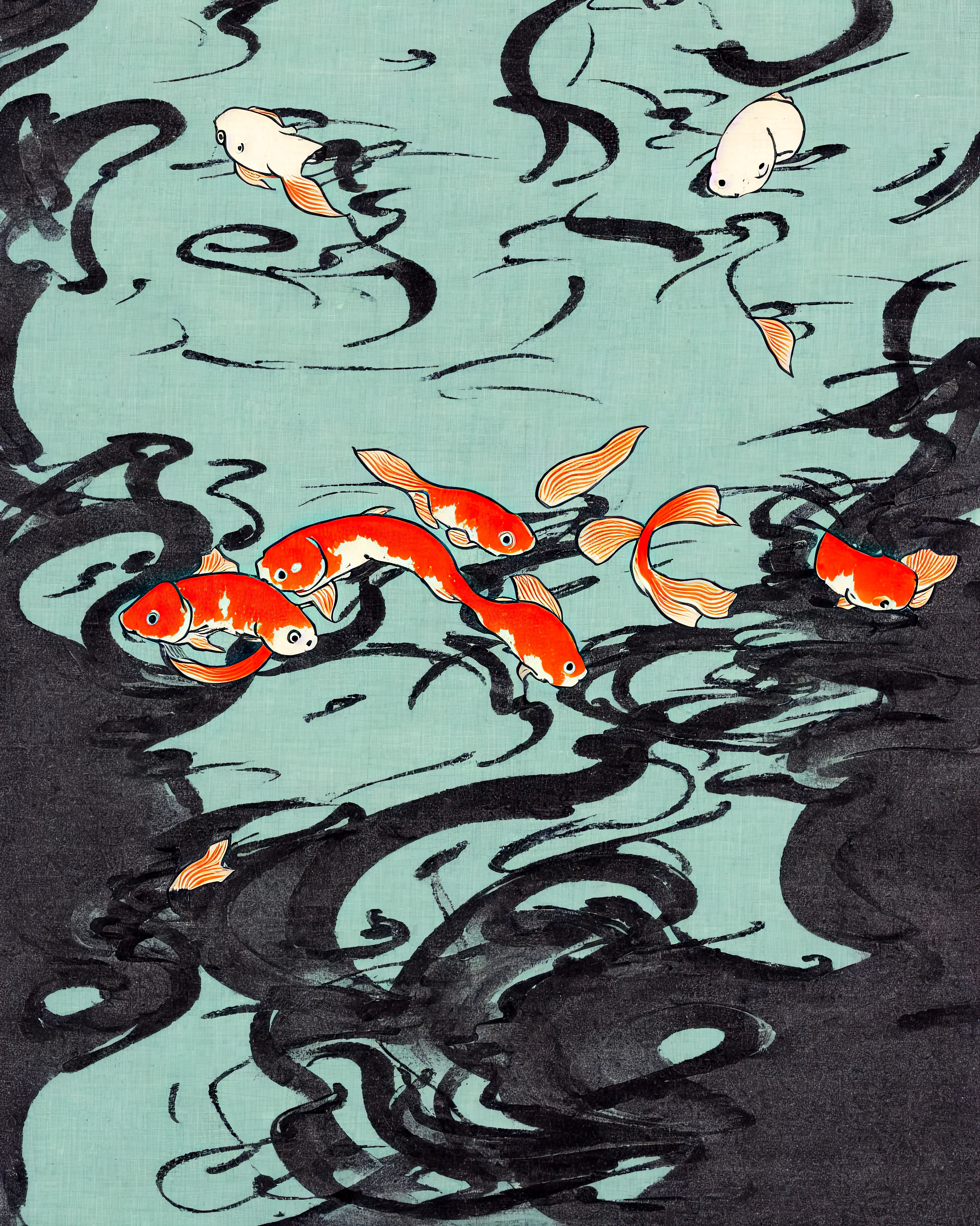 Wabi-Sabi Syntax is a conversation between tradition and technology, control and chance, past and future. It is a need to search, for meaning in imperfection, for truth in error, and for the self in translation. At its heart is the Japanese idea of wabi-sabi, the beauty found in things that are fragile, worn, or incomplete. After years of living in Japan, the artist's sense of what matters in art gradually shifted and became more complex. Perfection no longer seemed fully honest, and flaws began to feel like new fingerprints.
Into this journey, the artist brought something else, his Mexican heritage. Living between two cultures, he carries the weight and wonder of both, along with the uncertainty of that collision. Mexico and Japan are two worlds with different ways of seeing, remembering, and making. What happens when these visions coincide? When their symbols do not match? When one culture misunderstands the other? Rather than smooth over those misalignments, the artist leaned into them. Frictions and misunderstanding became a space for new ideas.
The tool for this new exploration of in-between states and worlds was artificial intelligence. He began feeding his own photographs into the models. He wanted to see how the machine would read his images. Another collision was happening, human and machine. What would it make of his visual memories? What would it get right, or wrong? The AI responded with pictures that resembled traditional Japanese woodblock prints, ukiyo-e, but something was always off. Eureka. He had found a way to visualize all these confronting ideas: perfection and imperfection, cultural dissonance, past and present, memory and reality. These confrontations are palpable in the imperfect representations AI naturally produces. Mistakes became part of the work's grammar, a kind of new syntax made of errors and echoes that condenses the many layers of Derech's life experience.
We are left with questions. Can a flaw carry emotion? Can a misstep be beautiful? Can a machine, in being flawed, reveal something human?